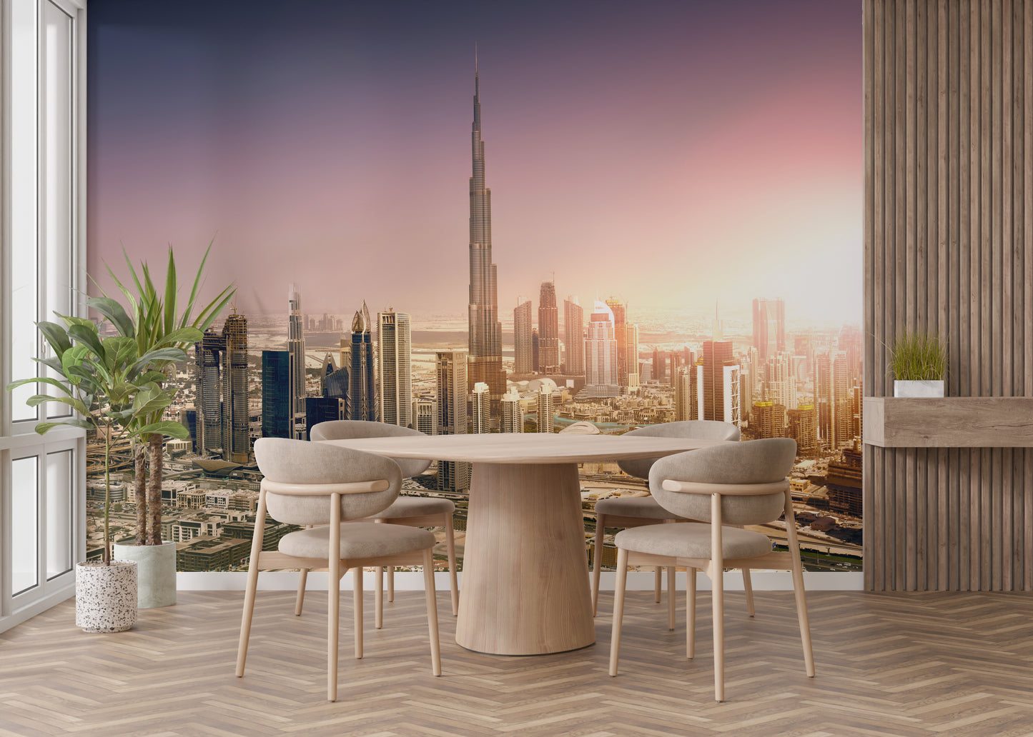 Dubai Downtown at Sunset Wallpaper Murals