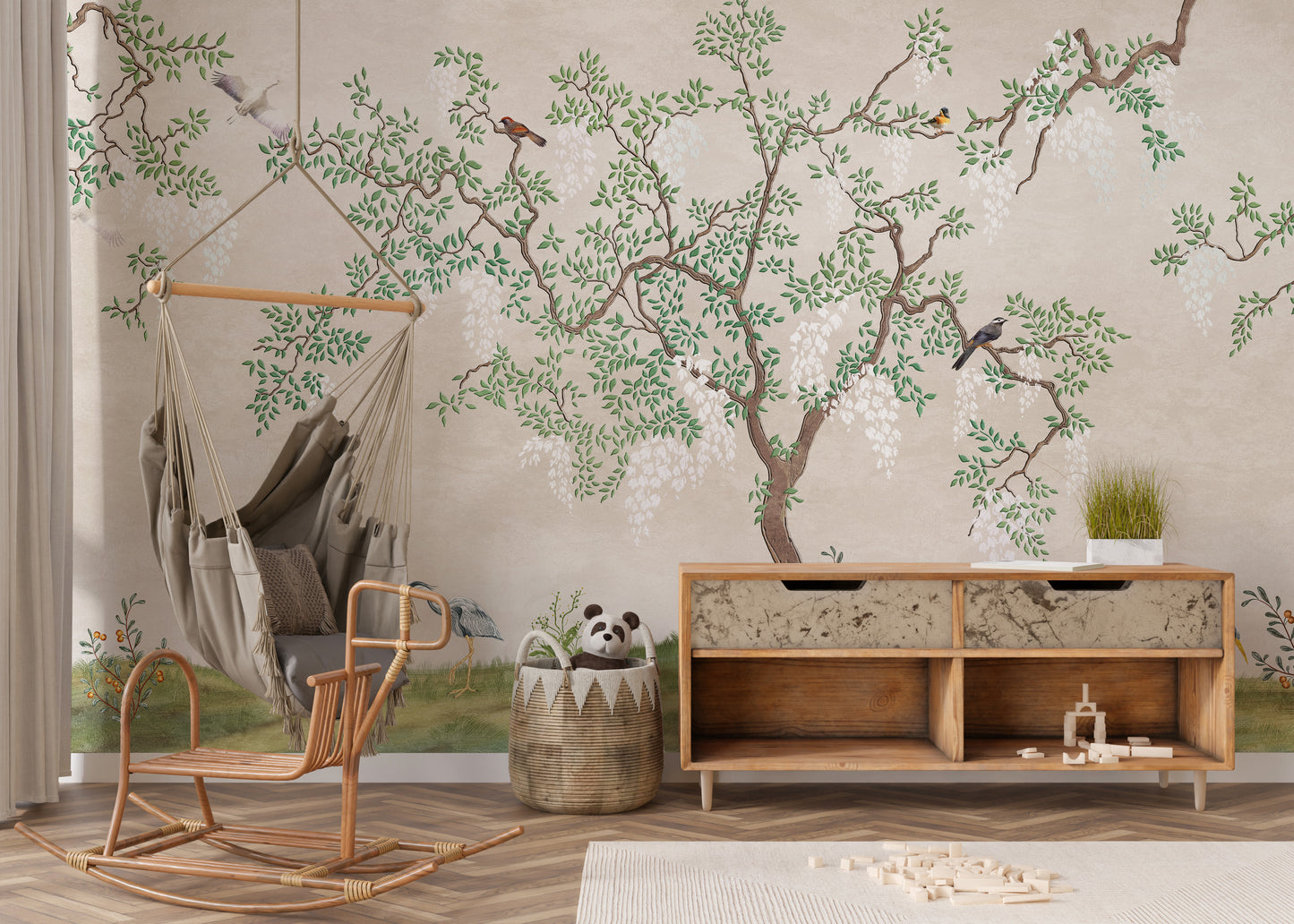 Japanese Garden Birds Wallpaper Murals