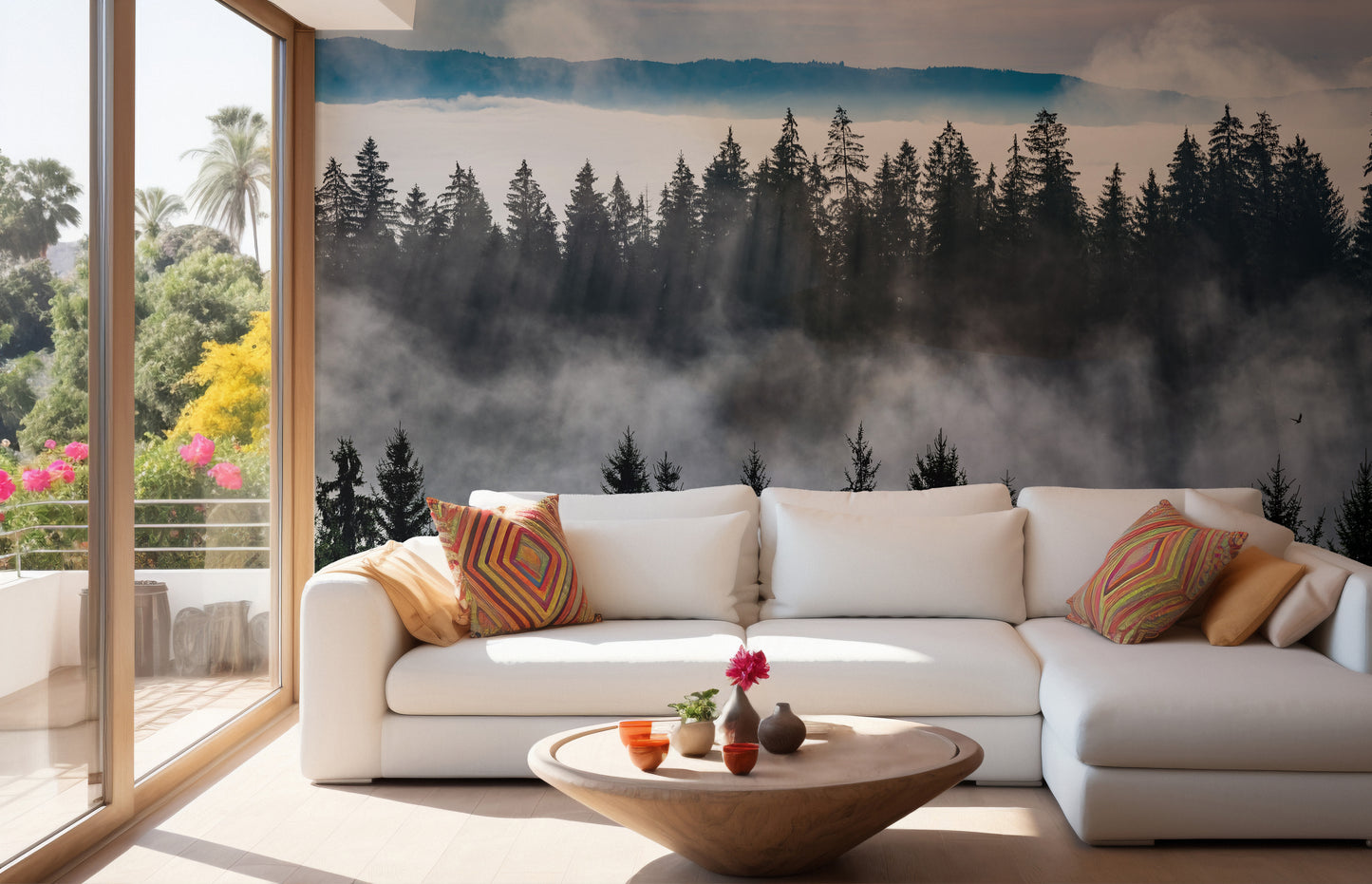 Misty Forest Mountain Wallpaper Murals