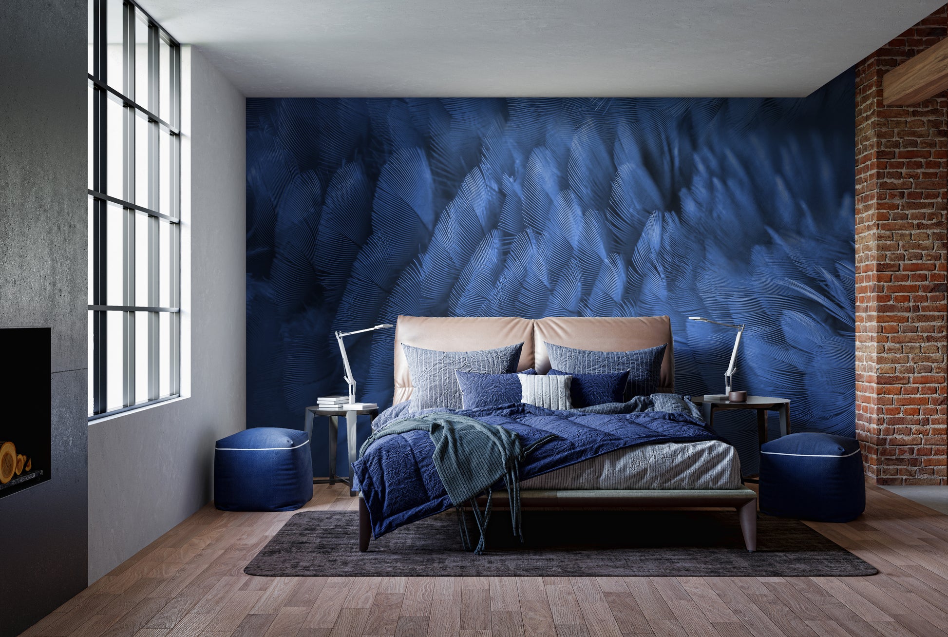 Unique Feather Accent Wall
