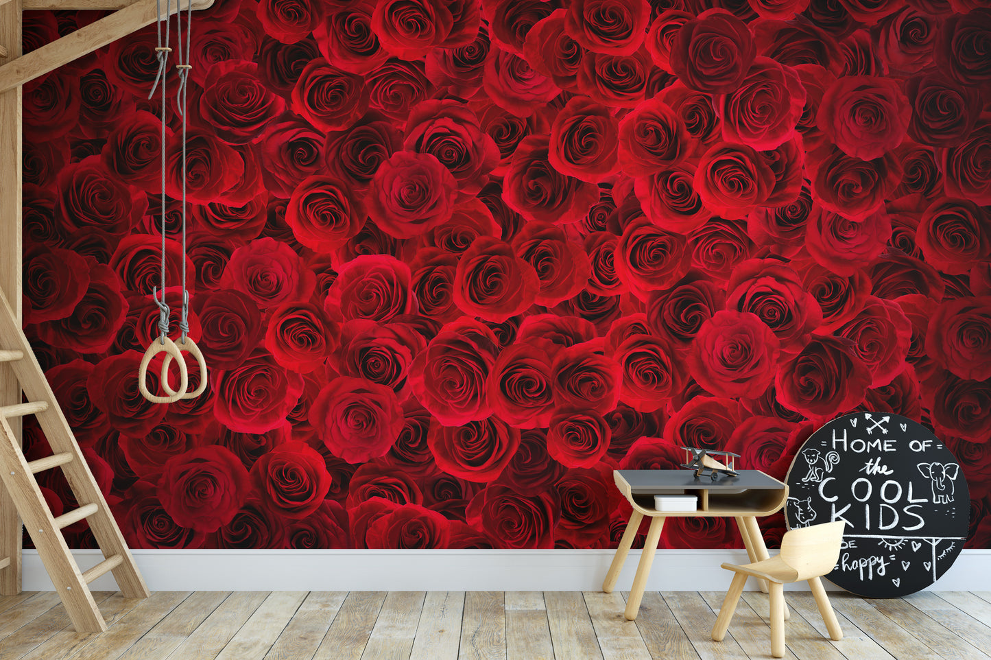 Bright Red Roses Backdrop Wallpaper Wall Murals