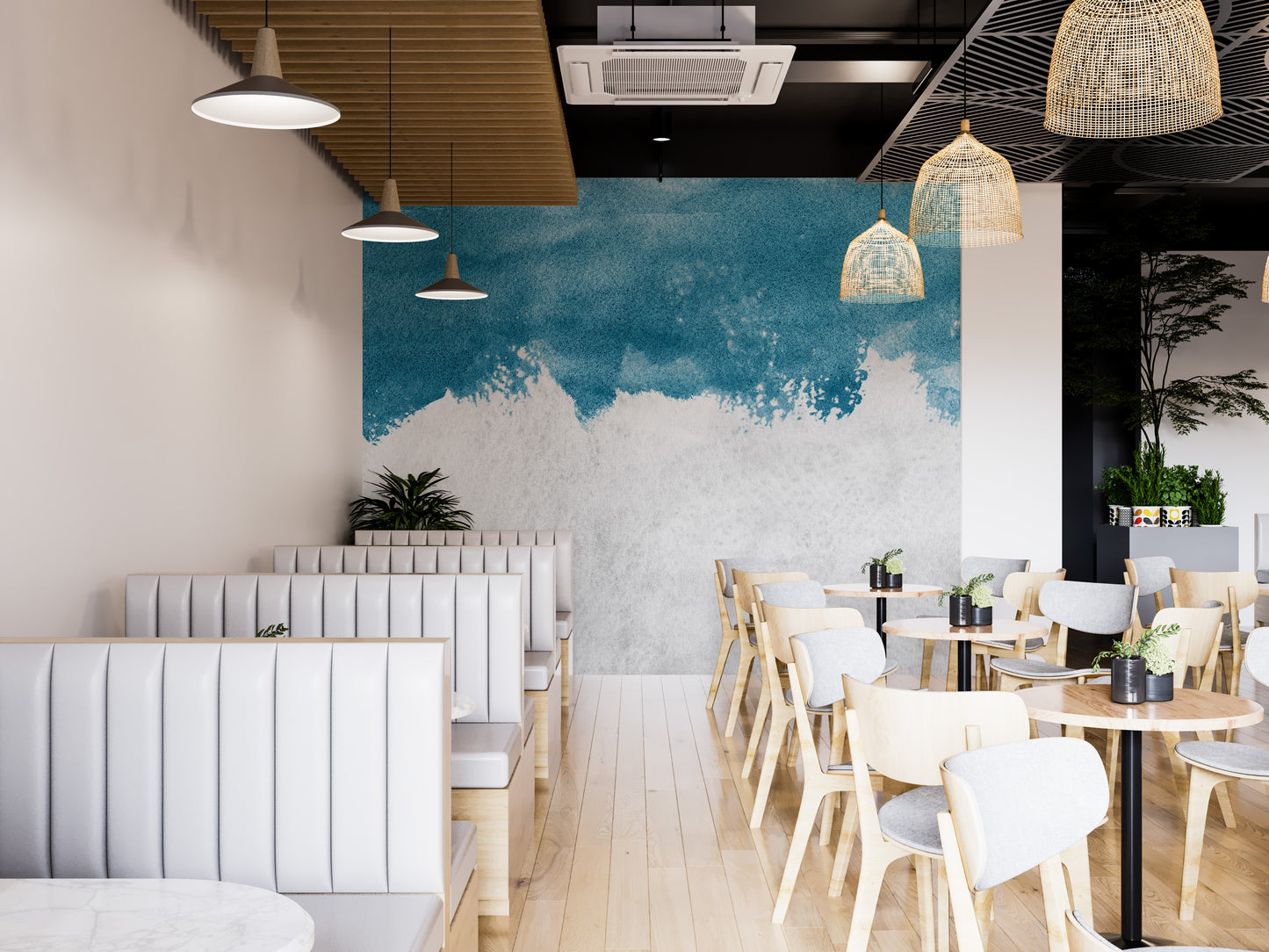 Modern Blue Peel and Stick Rustic Wallpaper Murals