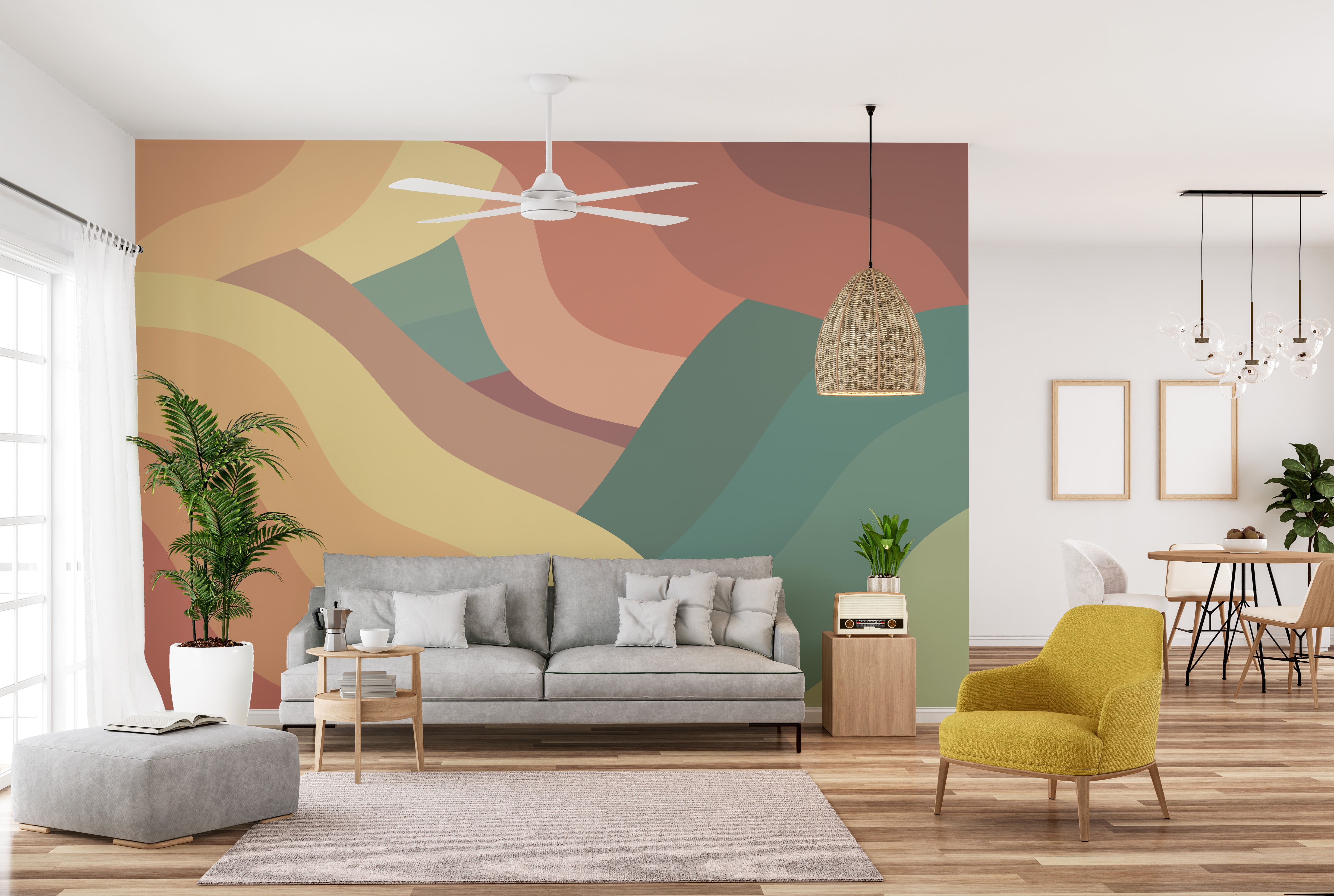 Abstract Wave Wallpaper Mural
