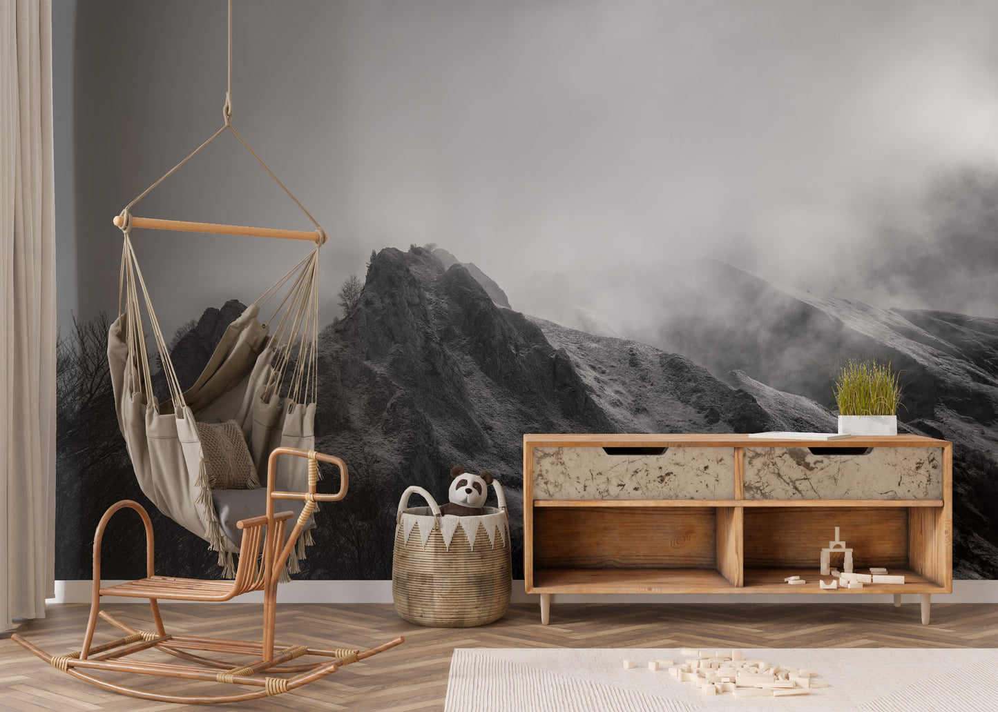 Black Mountain Background Wallpaper Mural