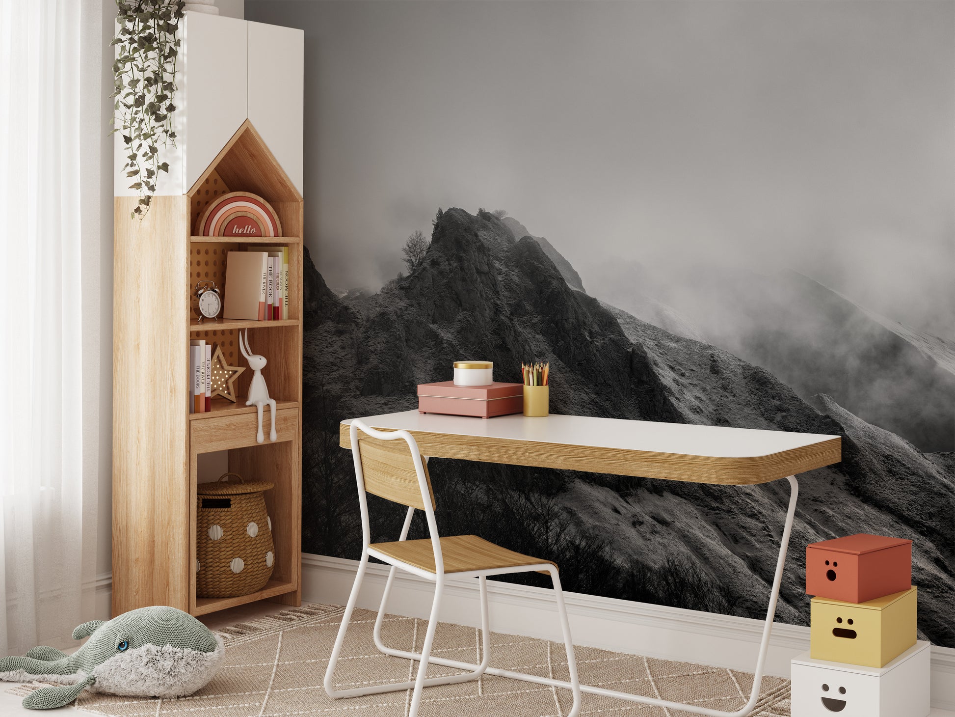 Moody Mountain Background Decor