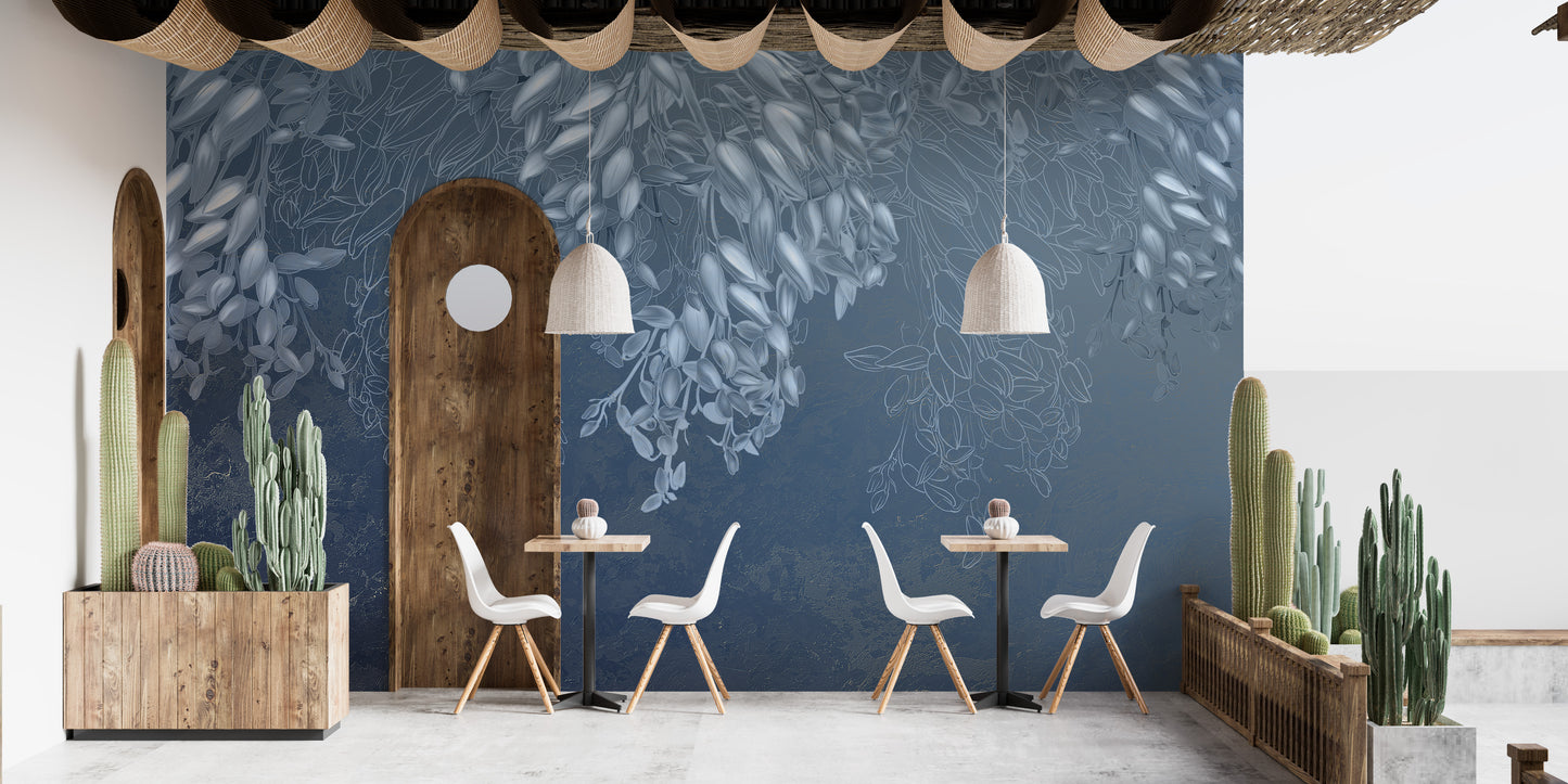 Soft Floral Wall Mural Design