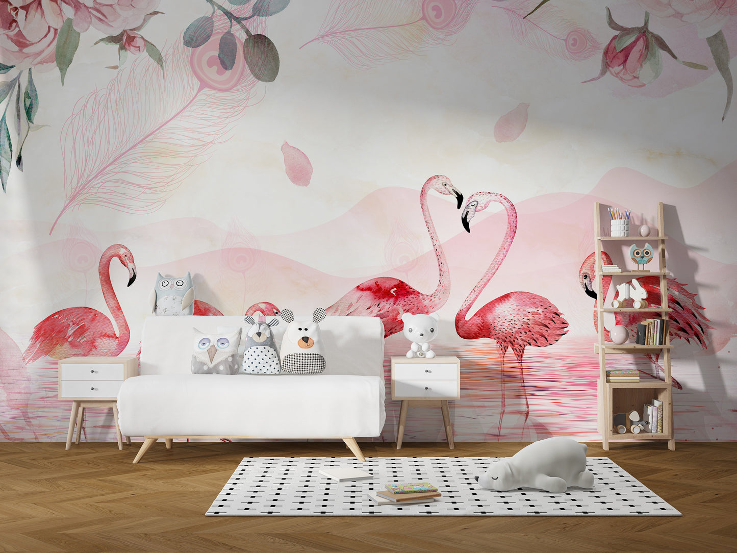 Pink Flamingo Peel and Stick Wallpaper