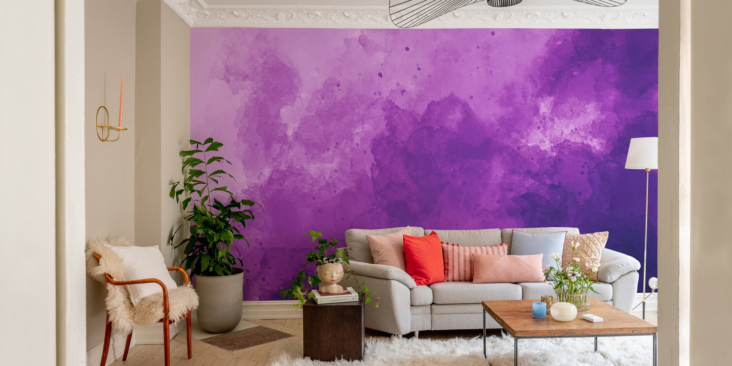 Dreamy Violet Watercolor Wallpaper