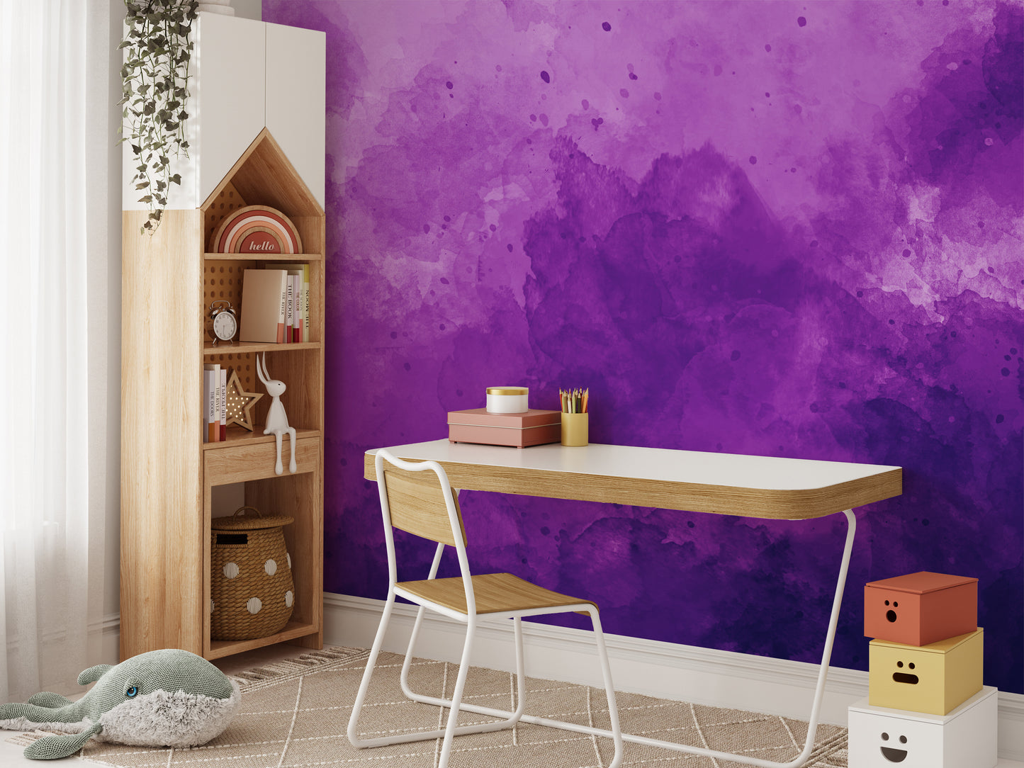 Vibrant Purple Watercolor Wallpaper