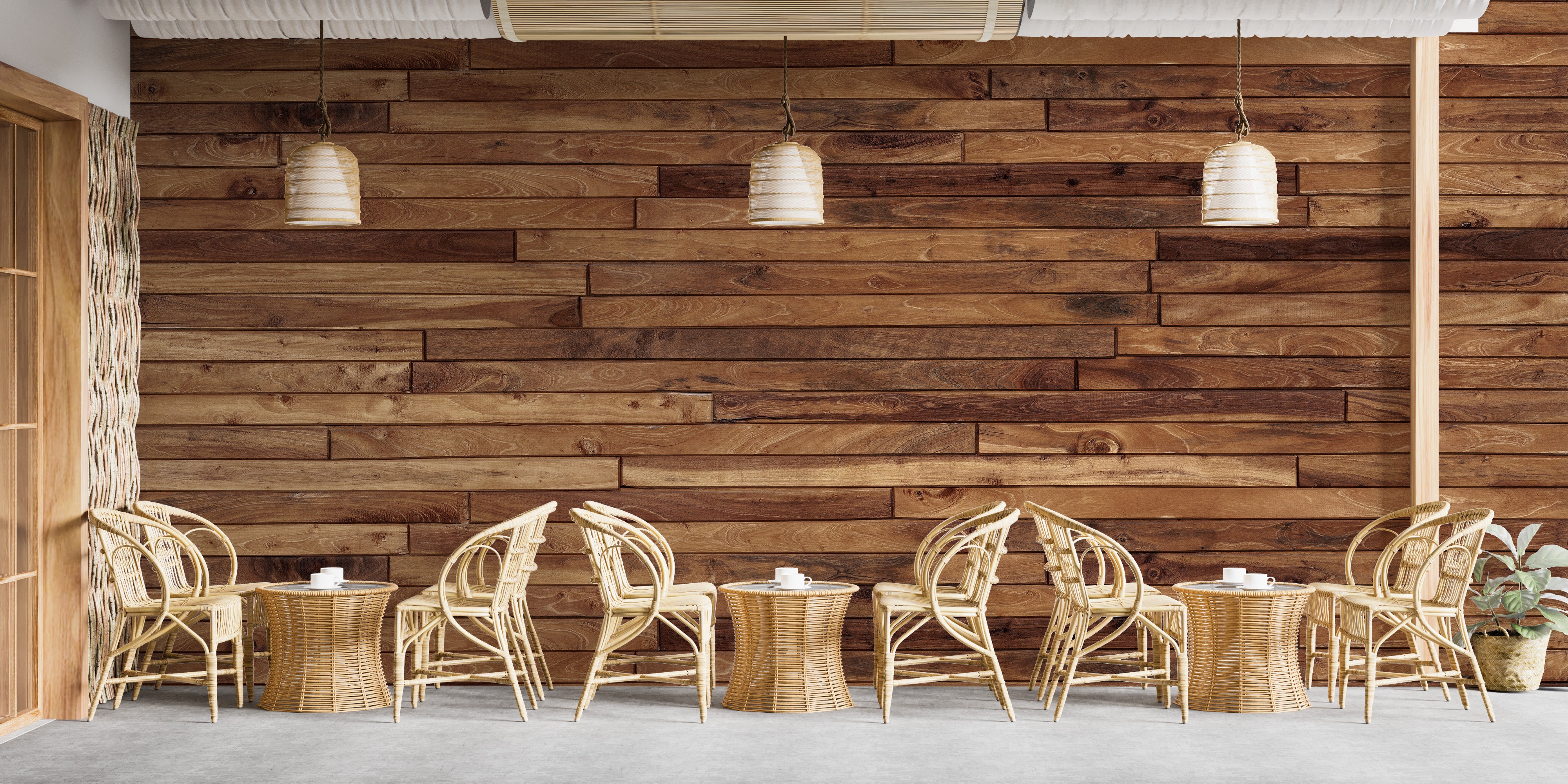 Cozy Pine Woodgrain Wall Accent