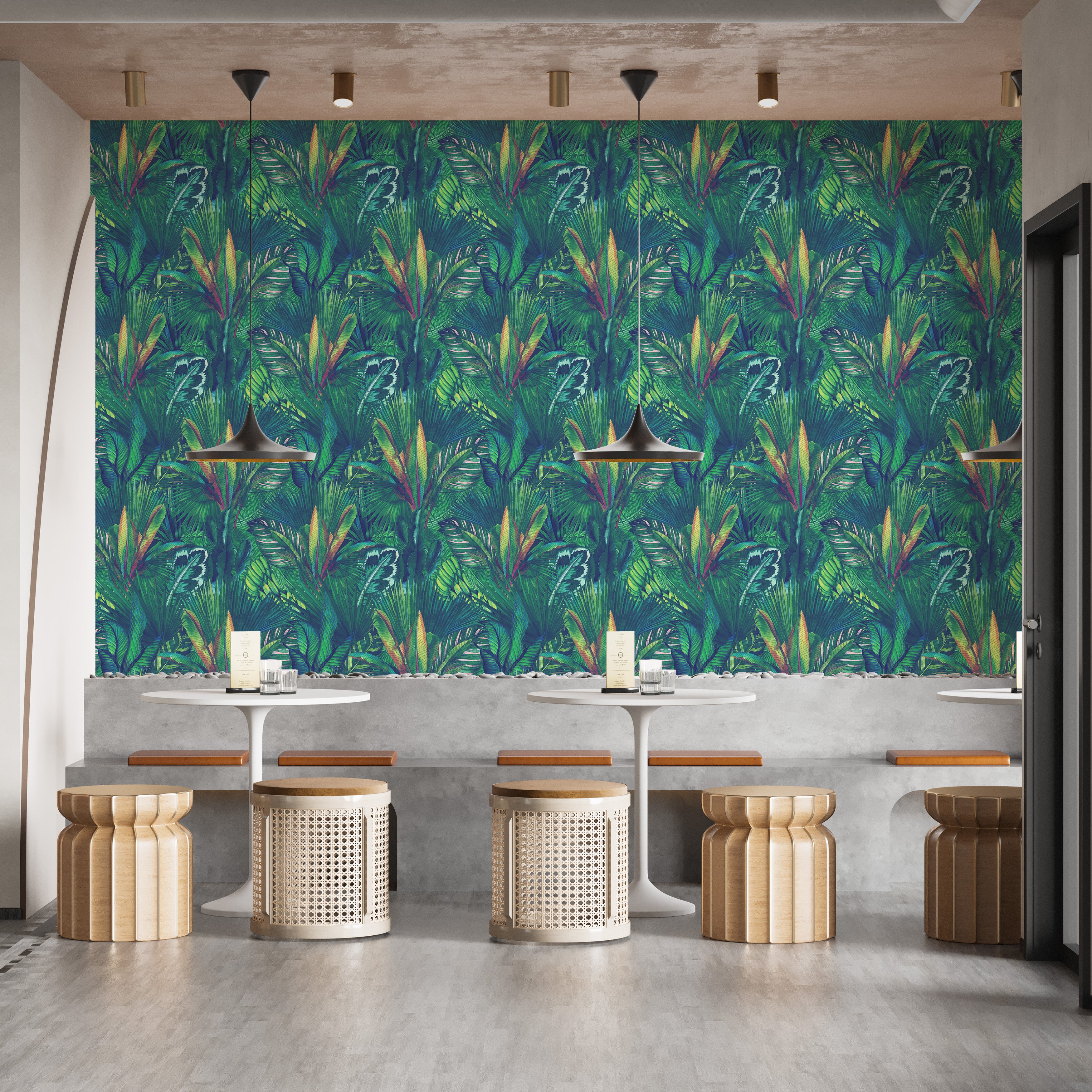 Lush tropical greenery peelable wallpaper