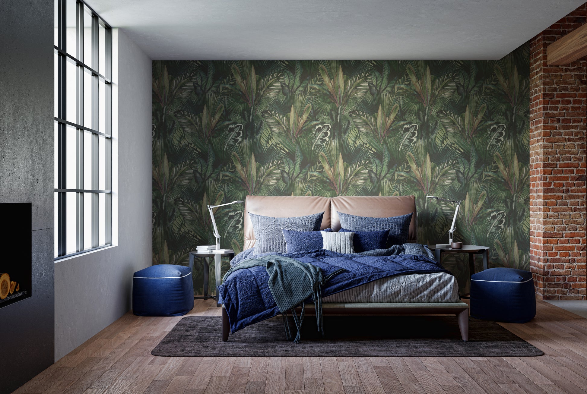 Creative hand-drawn tropical wall design