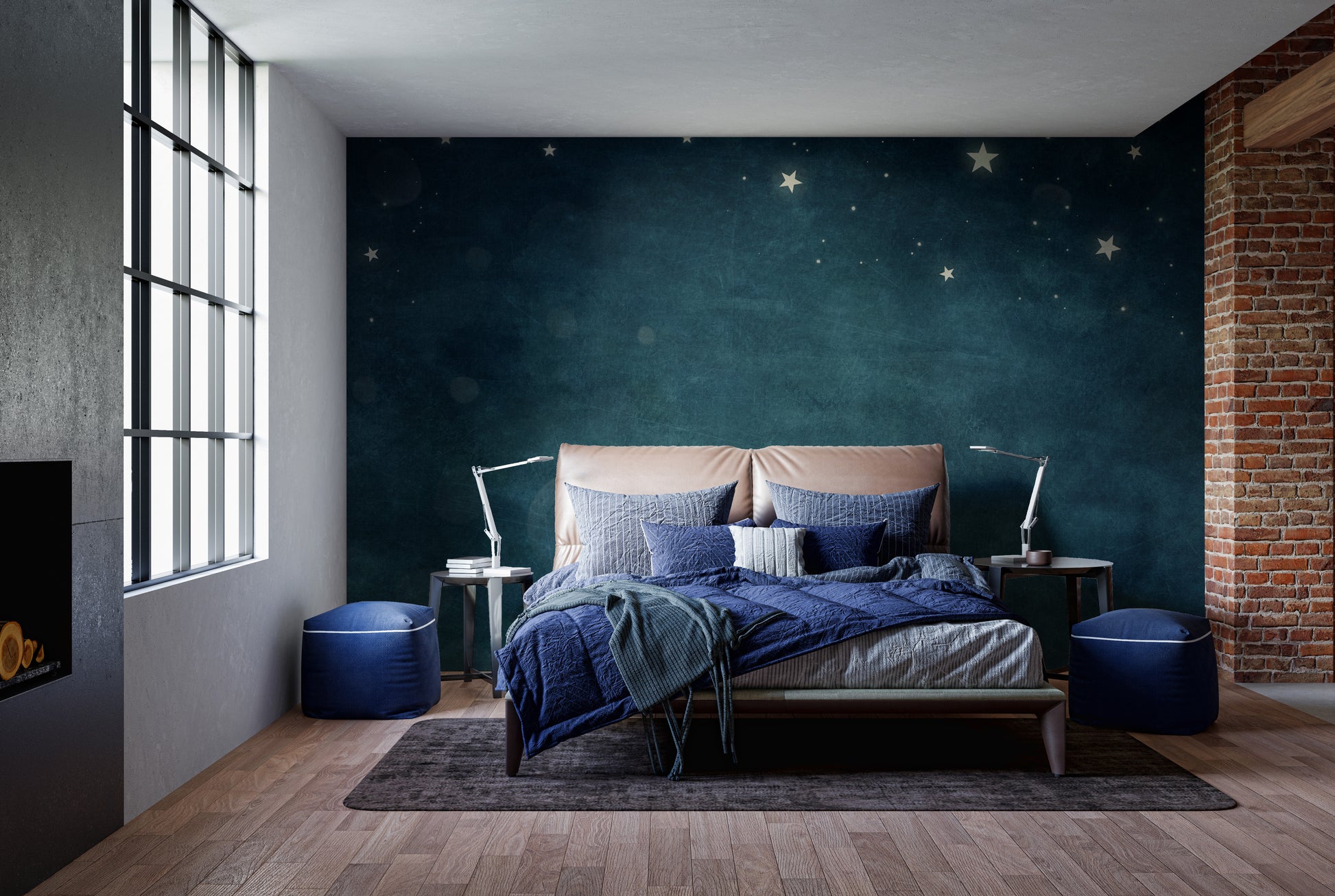 Night Sky Starry Design Blue Background Wallpaper - Giffywalls