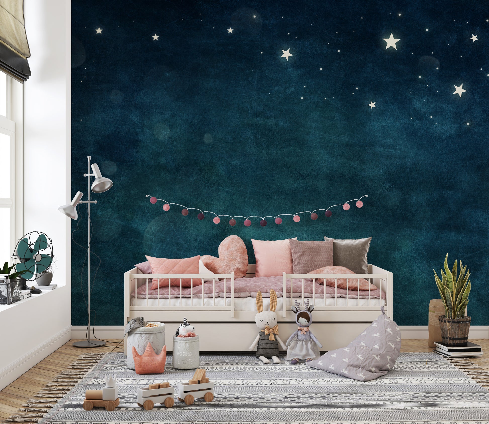 Starry night-inspired wallpaper art