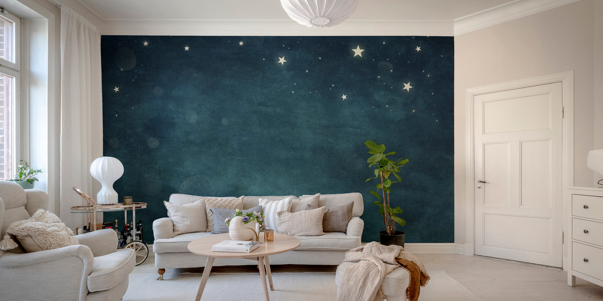 Night Sky Starry Design Blue Background Wallpaper - Giffywalls