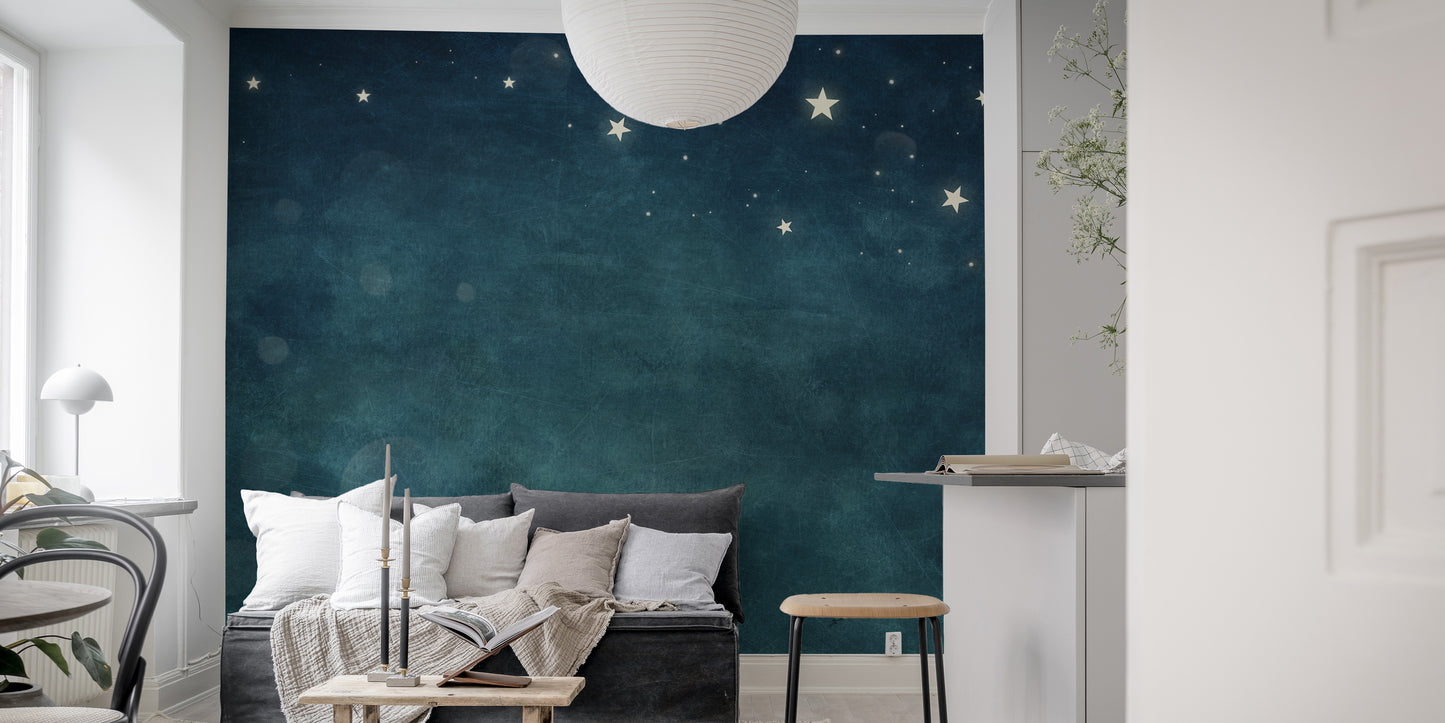 Night Sky Starry Design Blue Background Wallpaper - Giffywalls