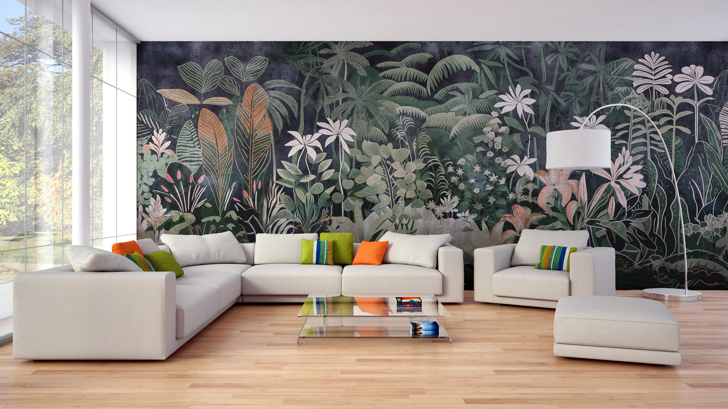 Equatorial Eden Vibrant Jungle Wallpaper Mural