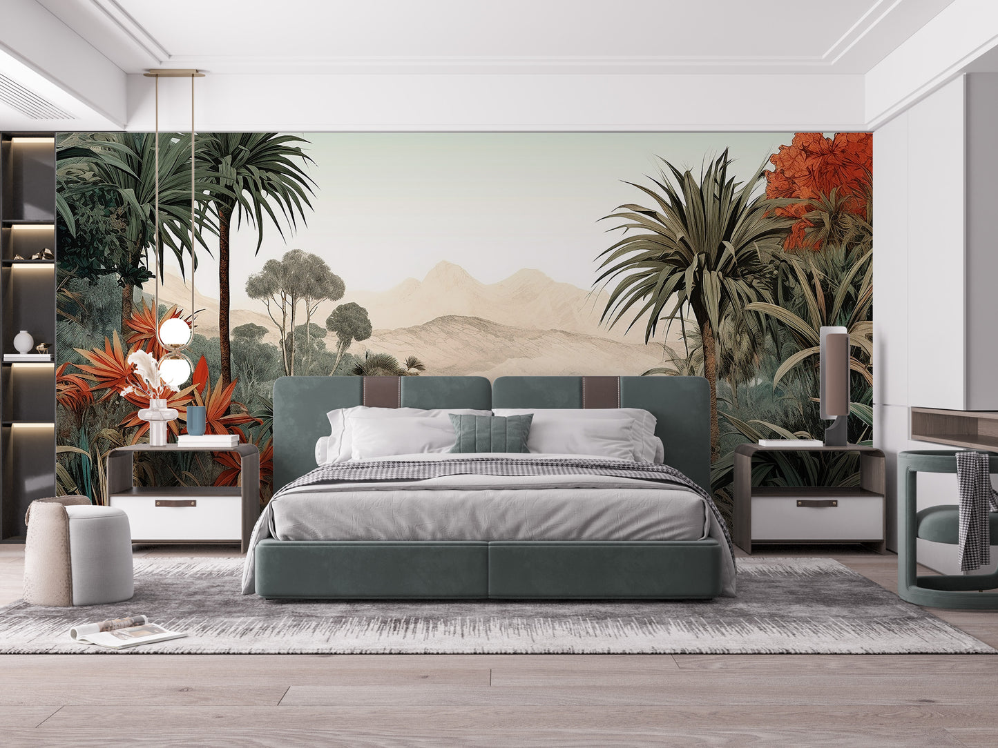 Verdant Valley Vintage Tropical Flora Mural