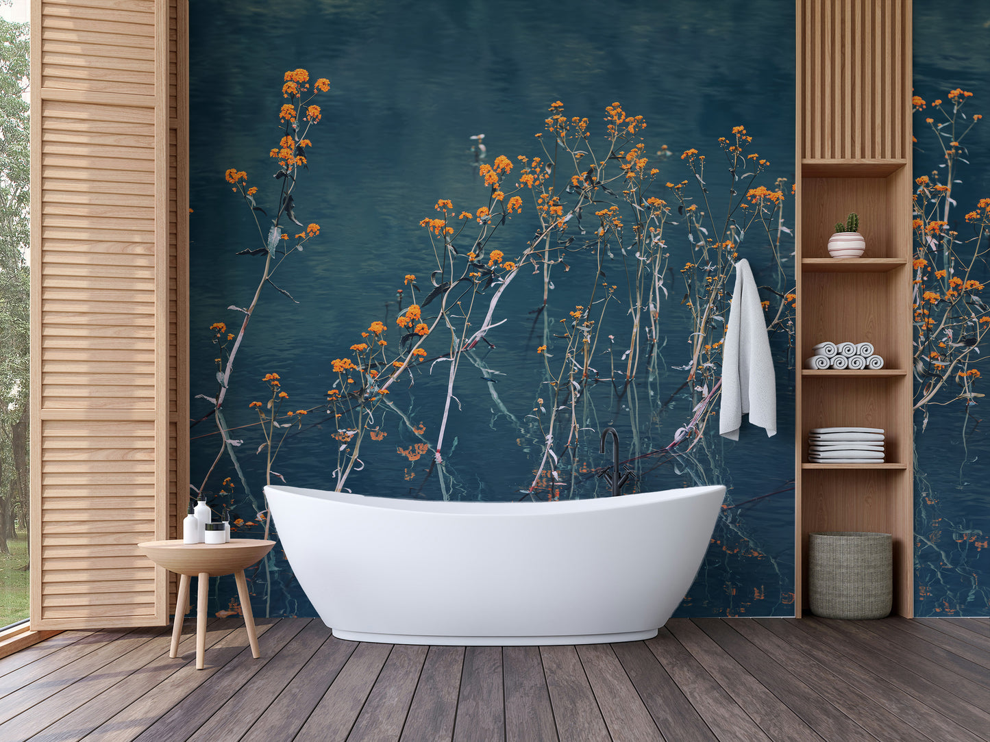 Blue Mirage Blossom Wall Mural