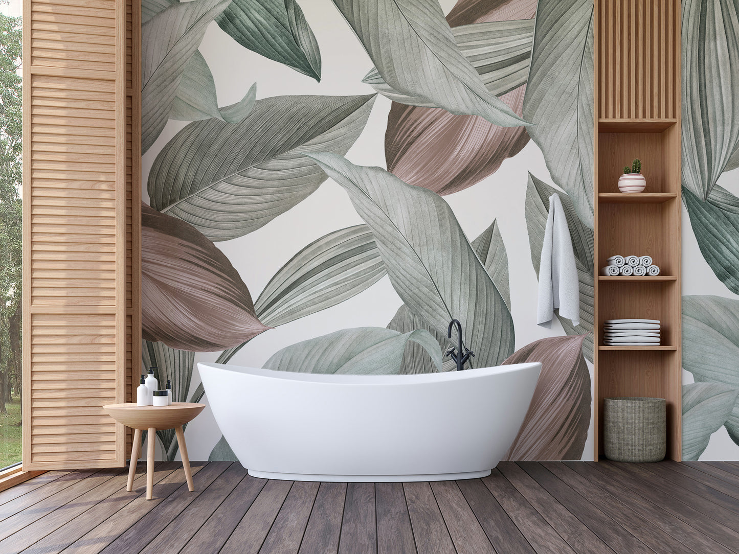 Serene whispering leaves wall mural