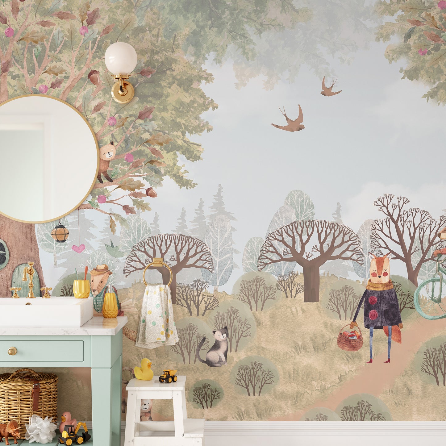 Fairy-tale Critter Countryside Mural