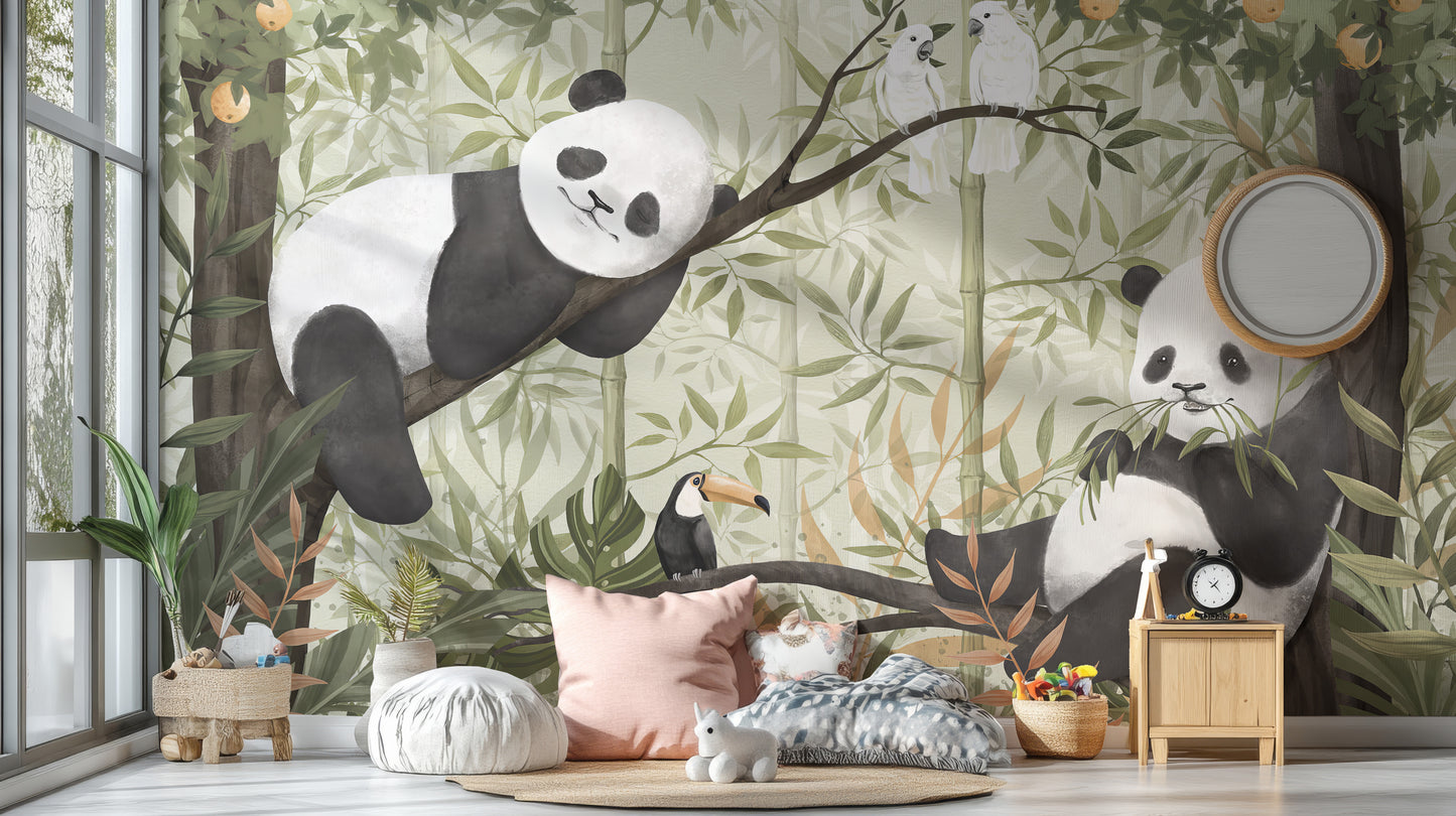 Peaceful Panda Canopy Wall Mural