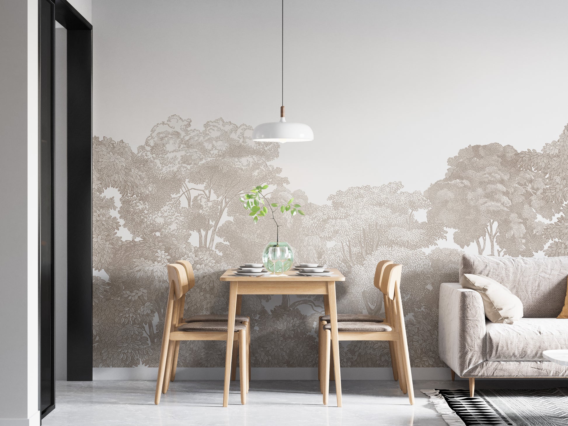 Nature-inspired serene canopy wallpaper
