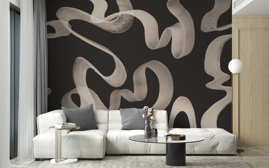 Bold abstract swirl wallpaper design
