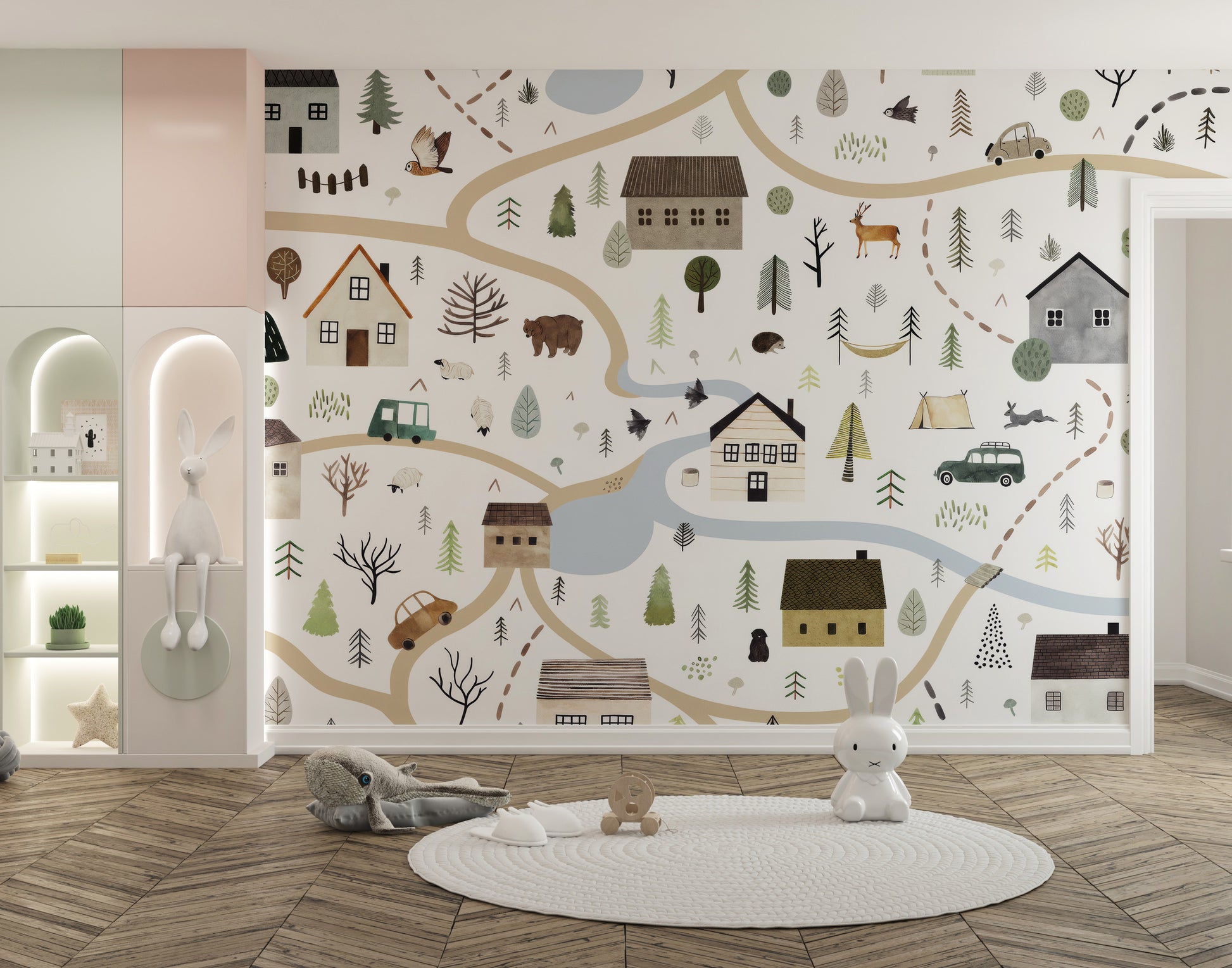 Countryside Charm Wall Mural - Giffywalls