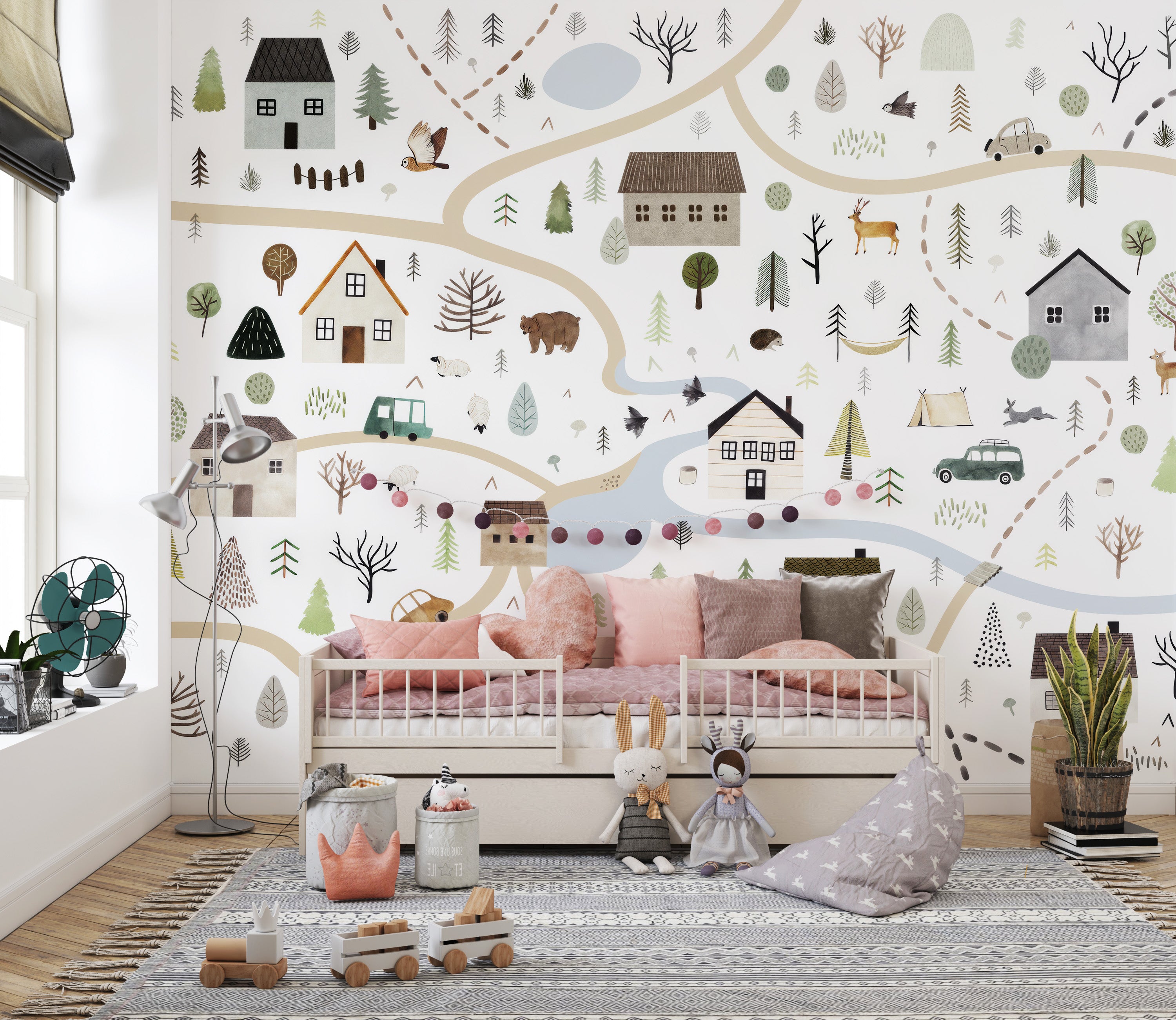 Countryside Charm Wall Mural - Giffywalls