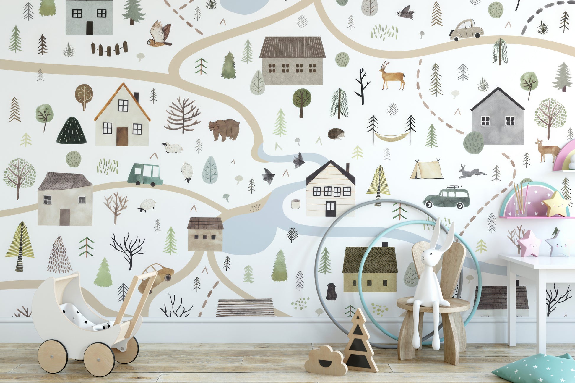 Countryside Charm Wall Mural - Giffywalls