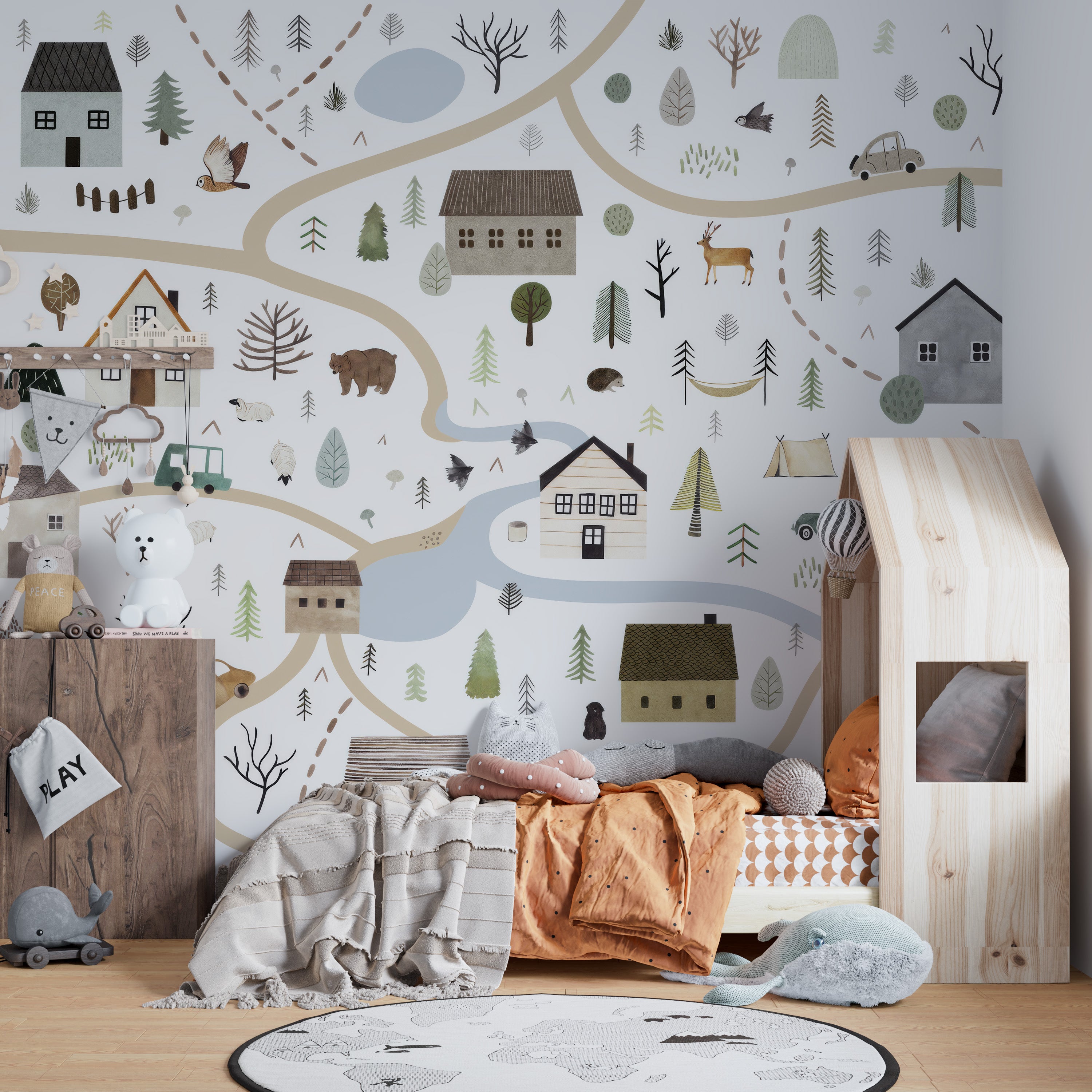 Countryside Charm Wall Mural - Giffywalls