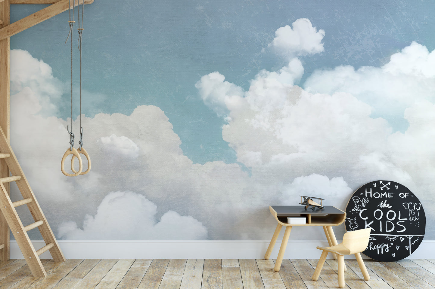 Sky Blue Cloudscape Wall Mural