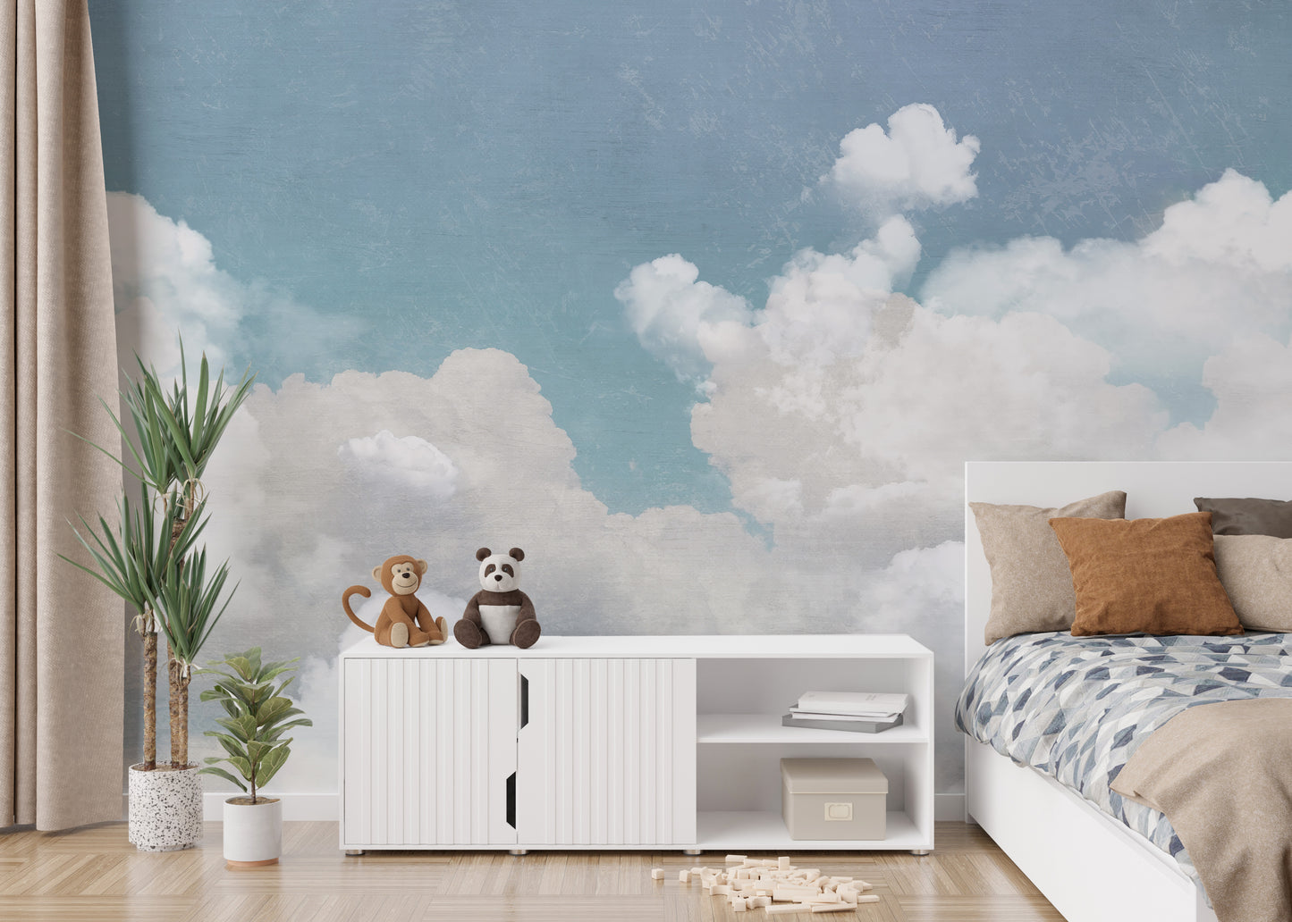 Sky Blue Cloudscape Wall Mural