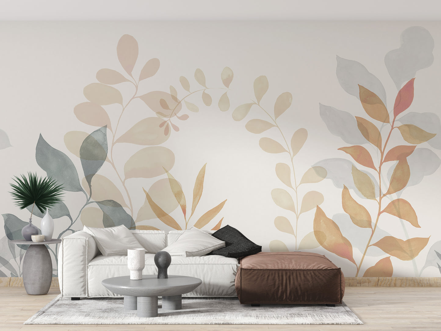 Soft Leaves Wall Mural