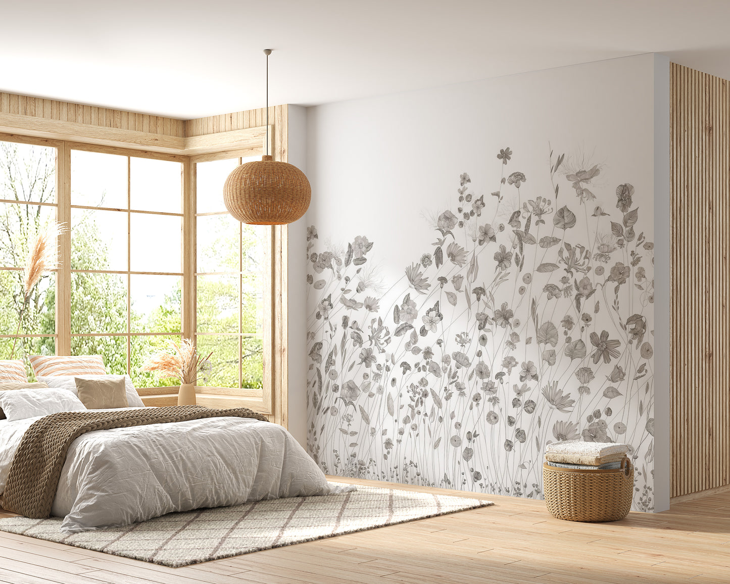 Floral Sketch Wall Mural