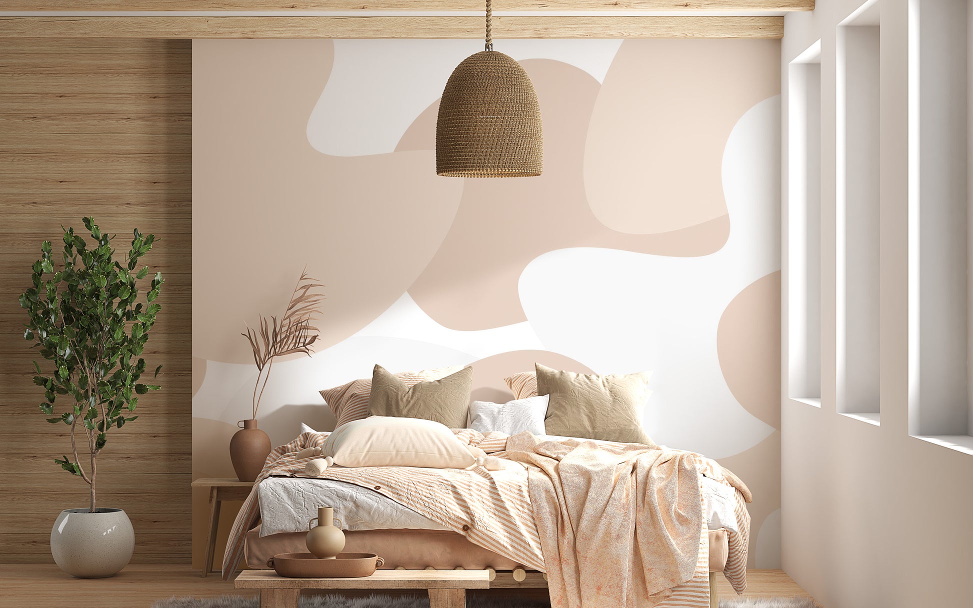 Soft abstract design wallpaper mural in pastels