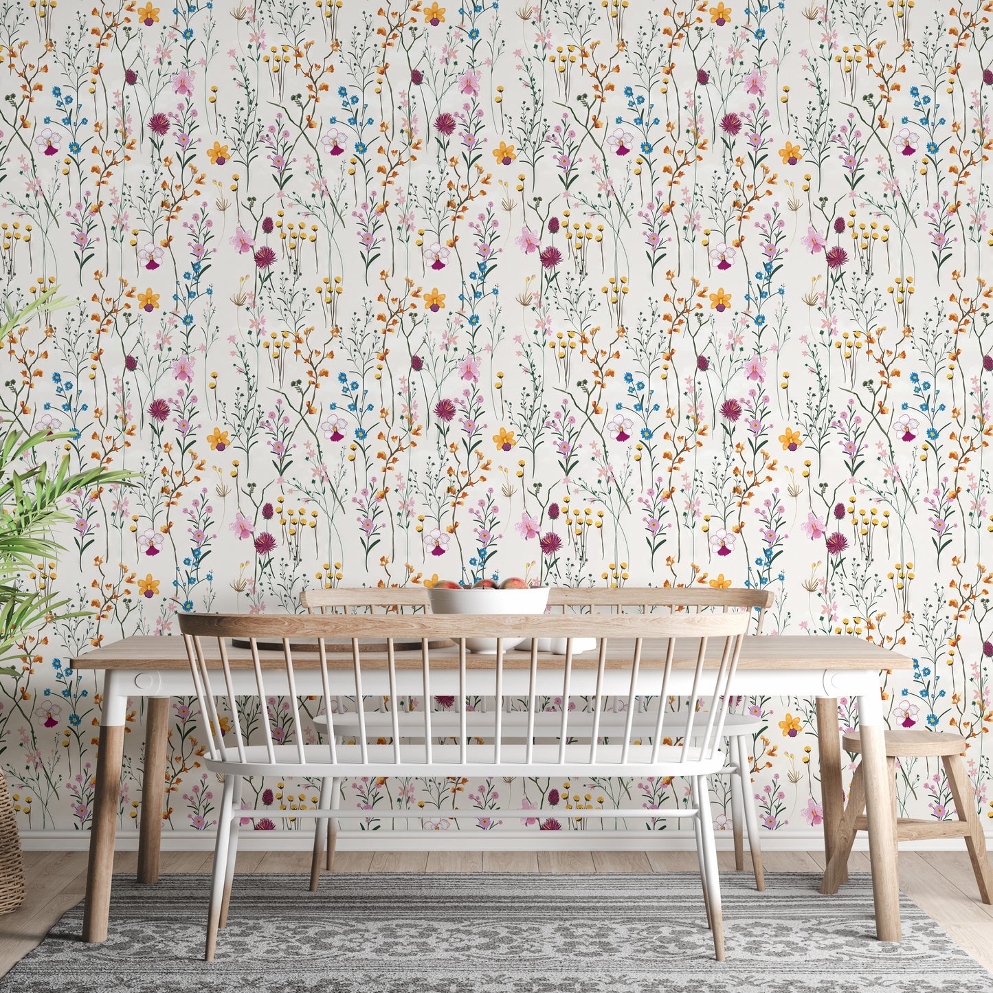 Vibrant floral wallpaper design for walls