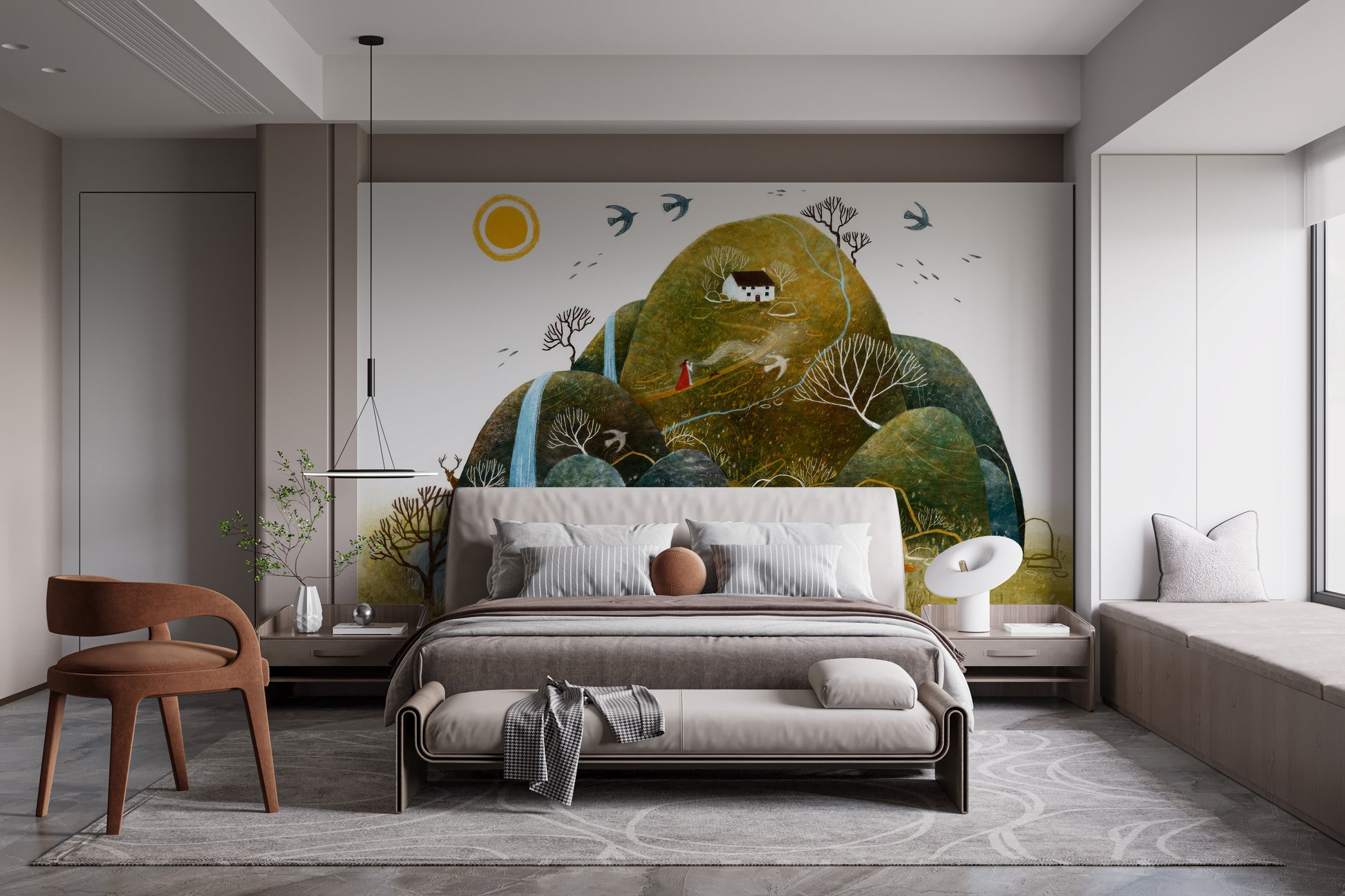 Serene nature wallpaper mural for walls