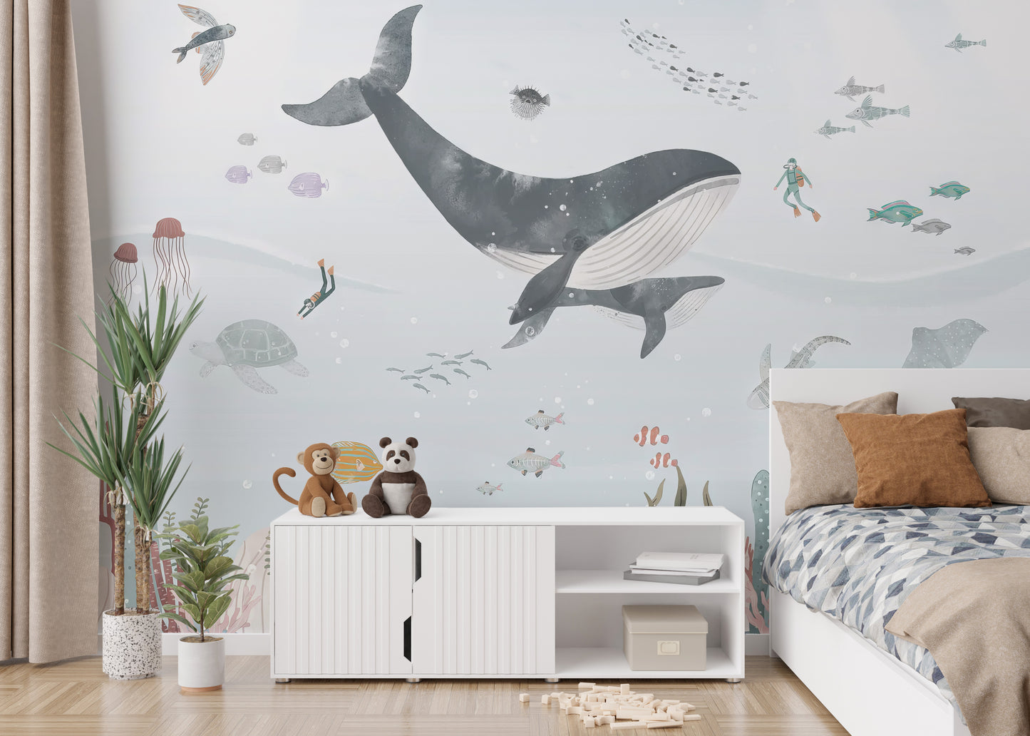 Ocean Whale Wallpaper Mural