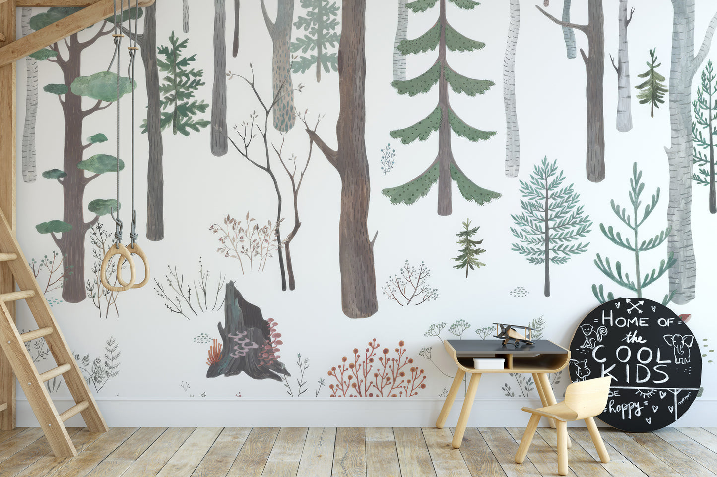 White Forest Wall Mural