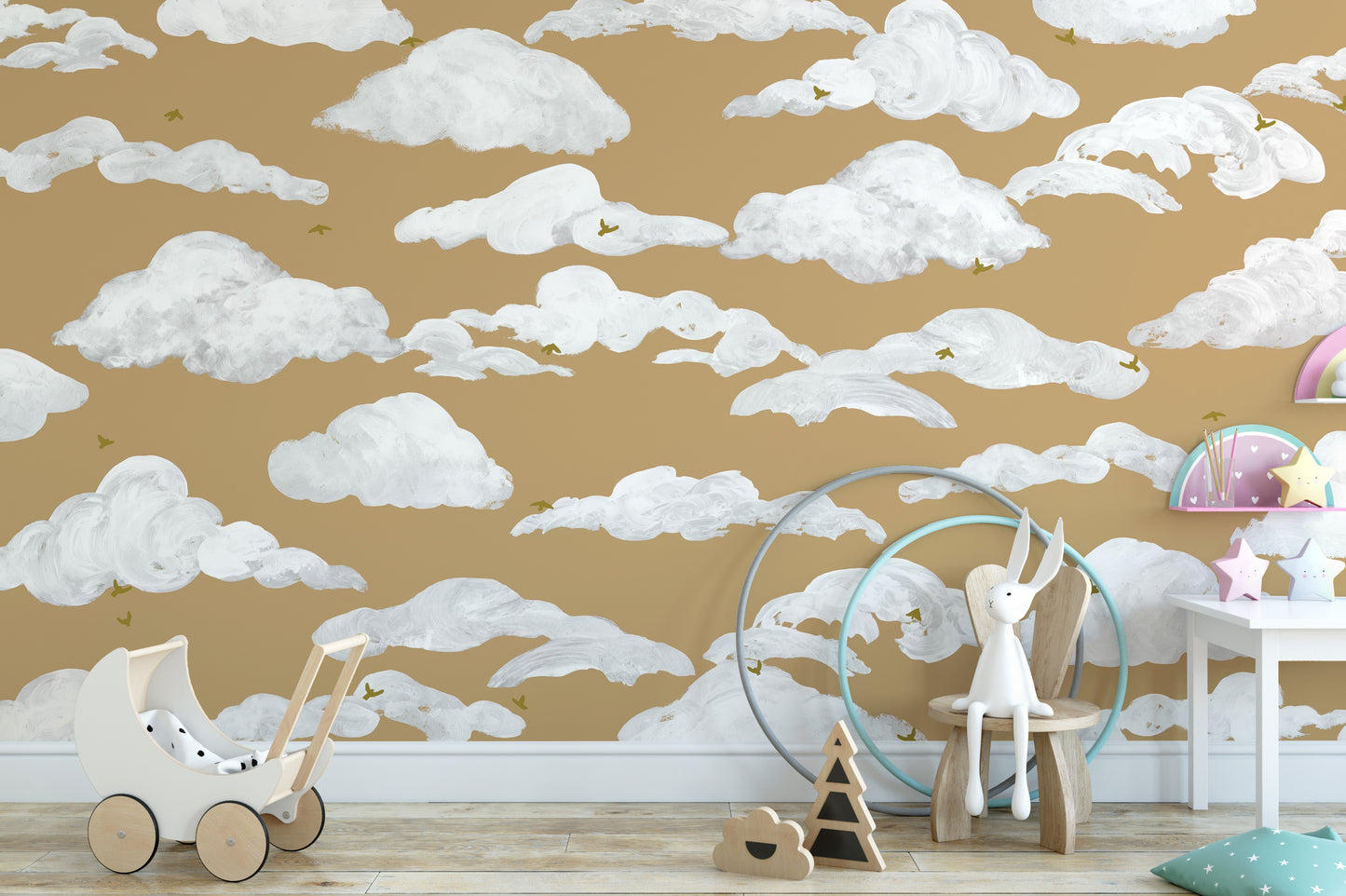 Fluffy Clouds Wall Mural - Giffywalls