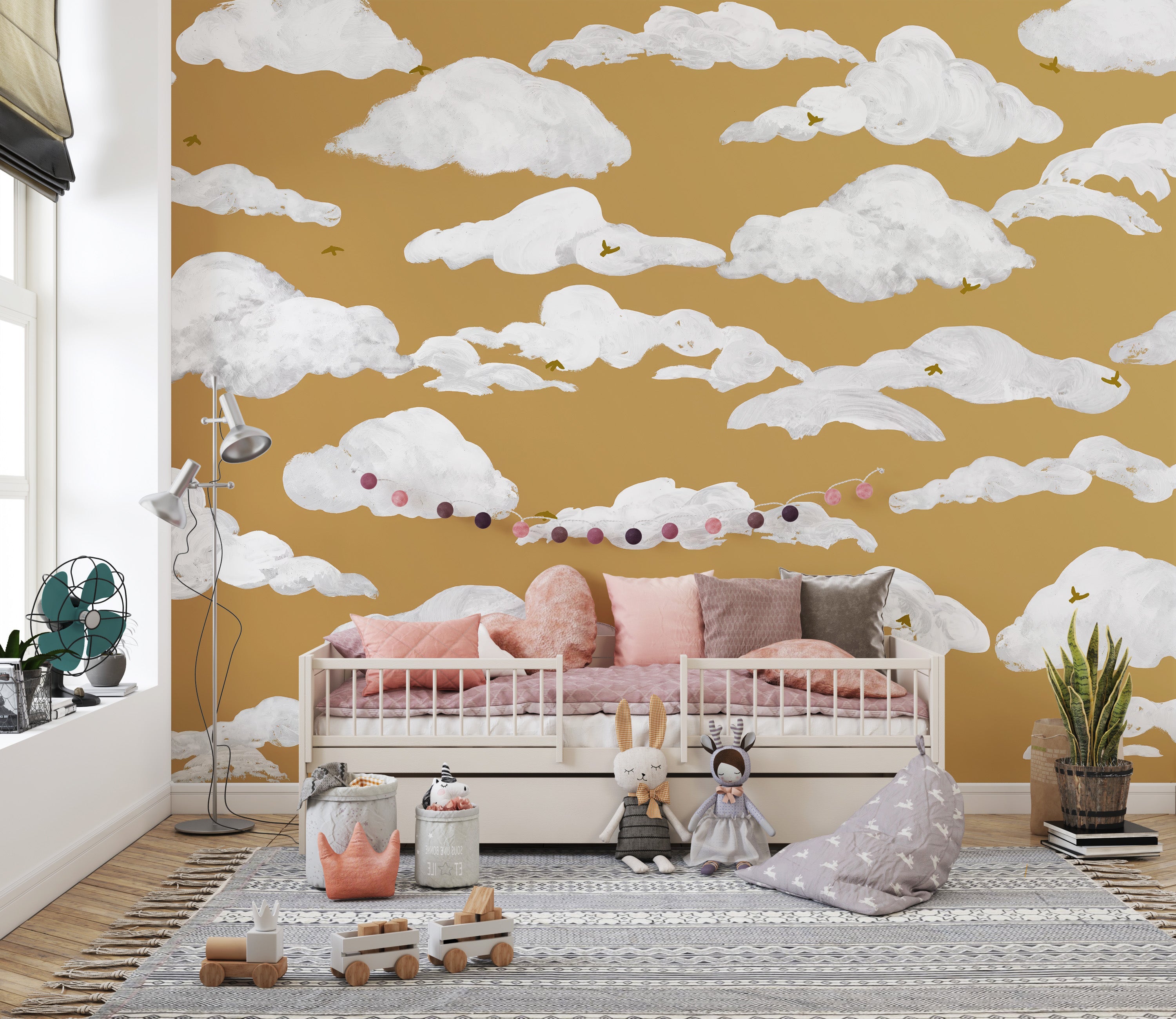 Fluffy Clouds Wall Mural - Giffywalls