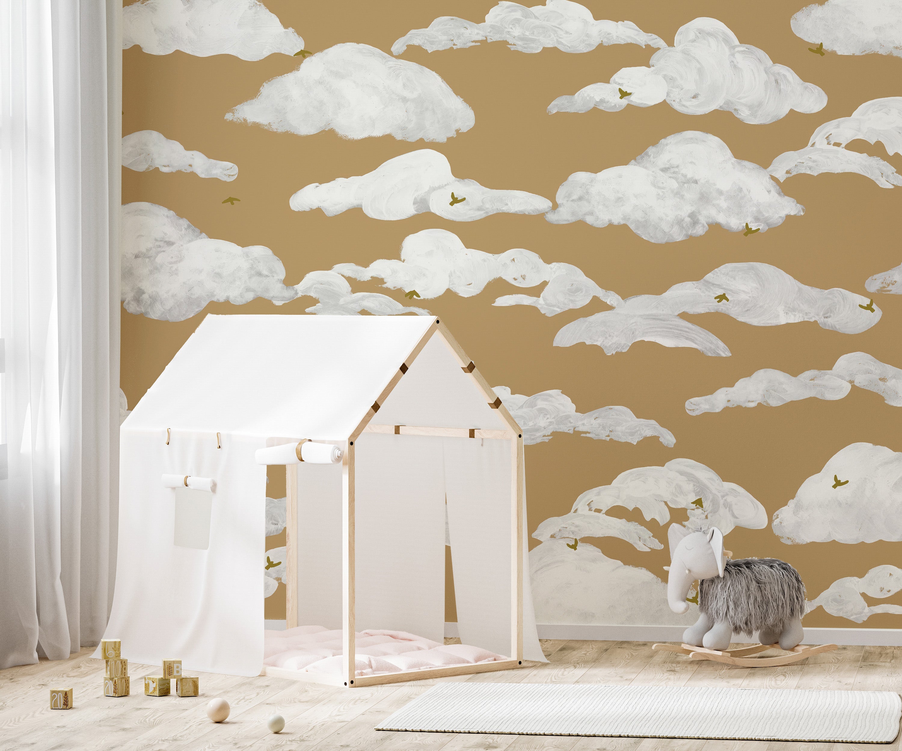 Fluffy Clouds Wall Mural - Giffywalls