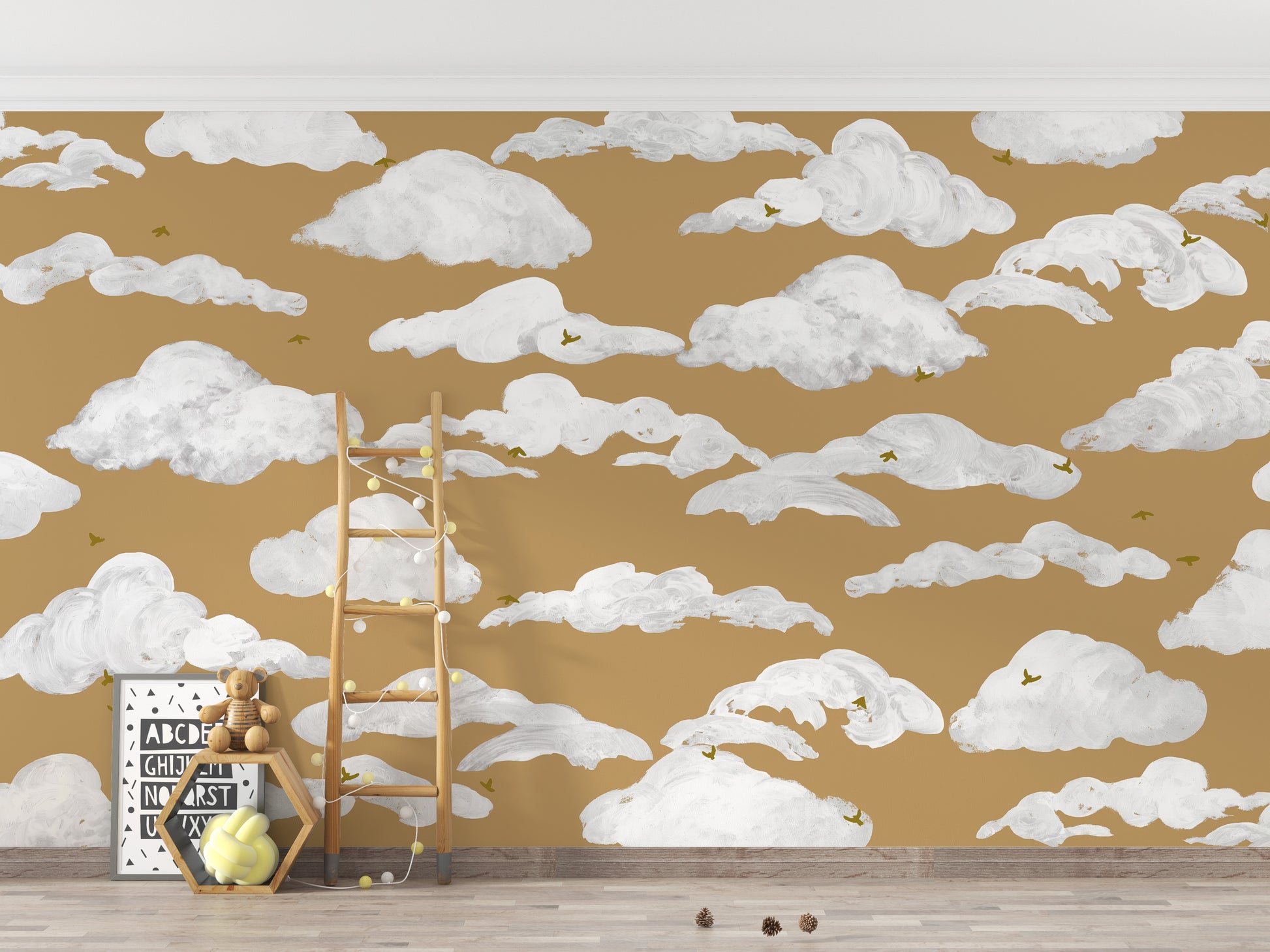 Fluffy Clouds Wall Mural - Giffywalls