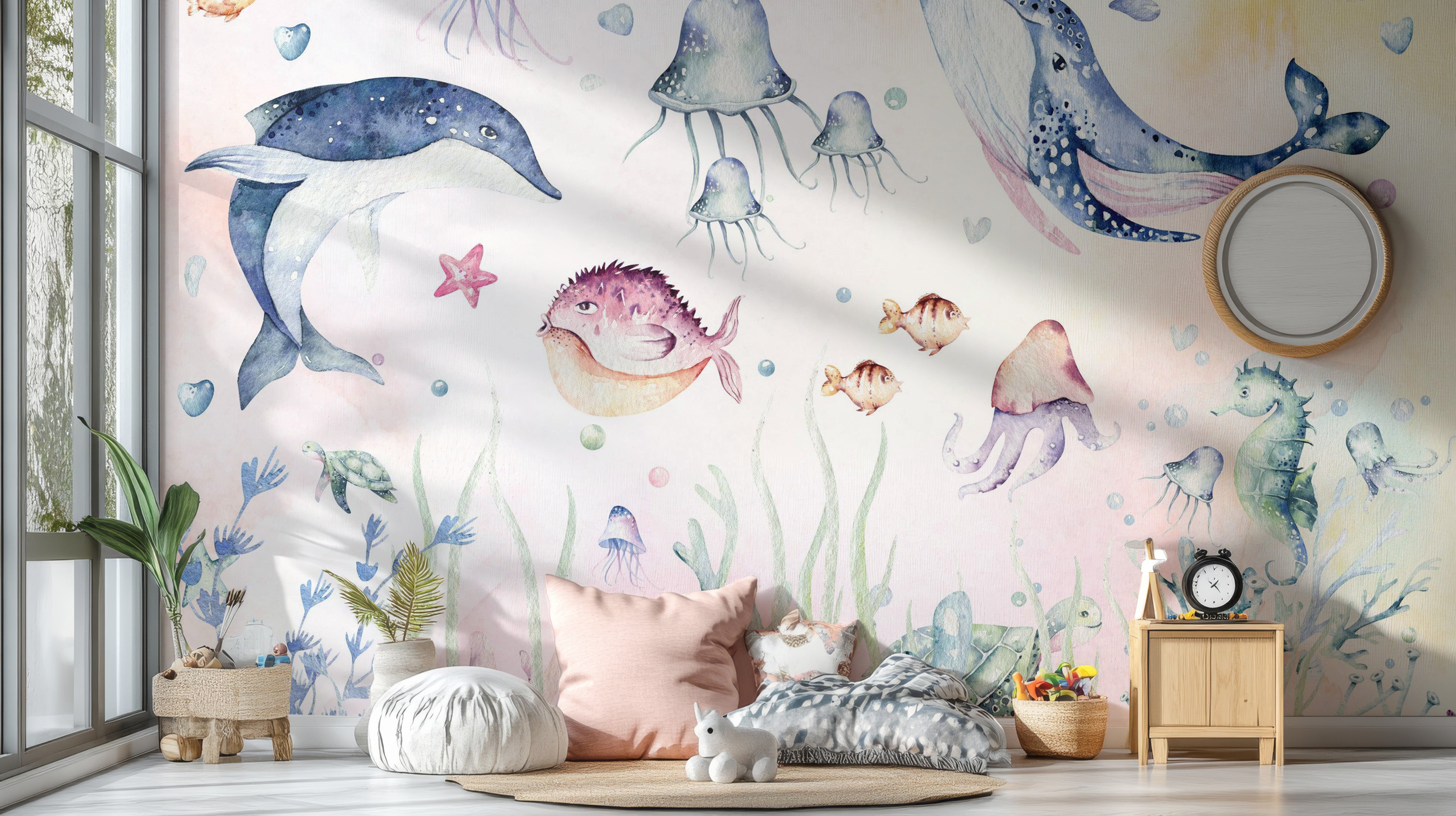 Nautical Creatures Wall Mural - Giffywalls