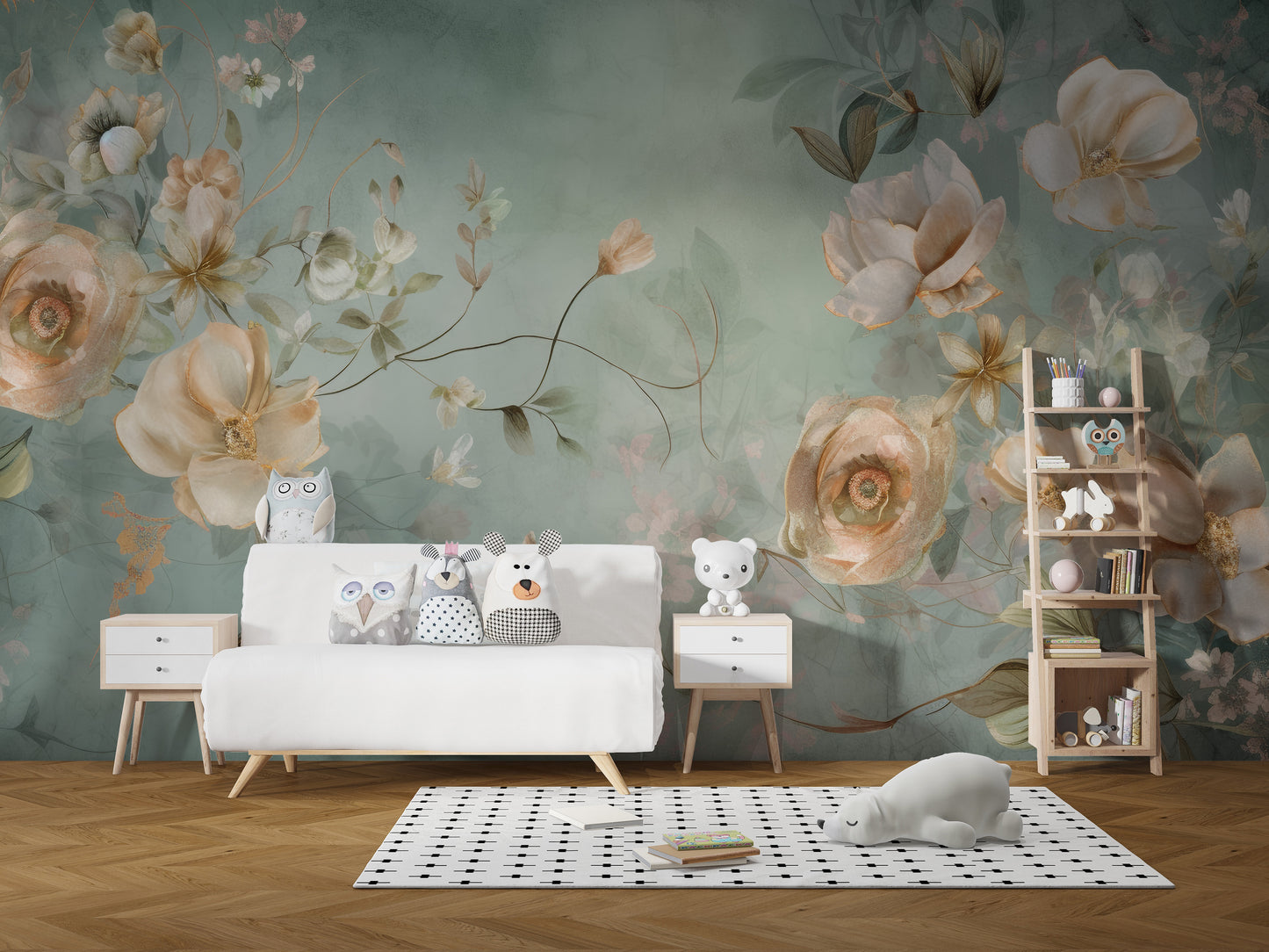 Delicate Blooming Flower Mural