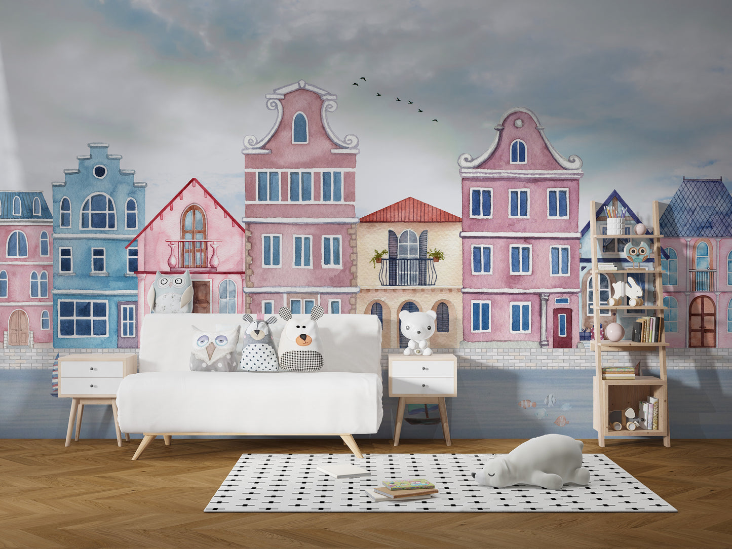 Coastal Town Wall Mural