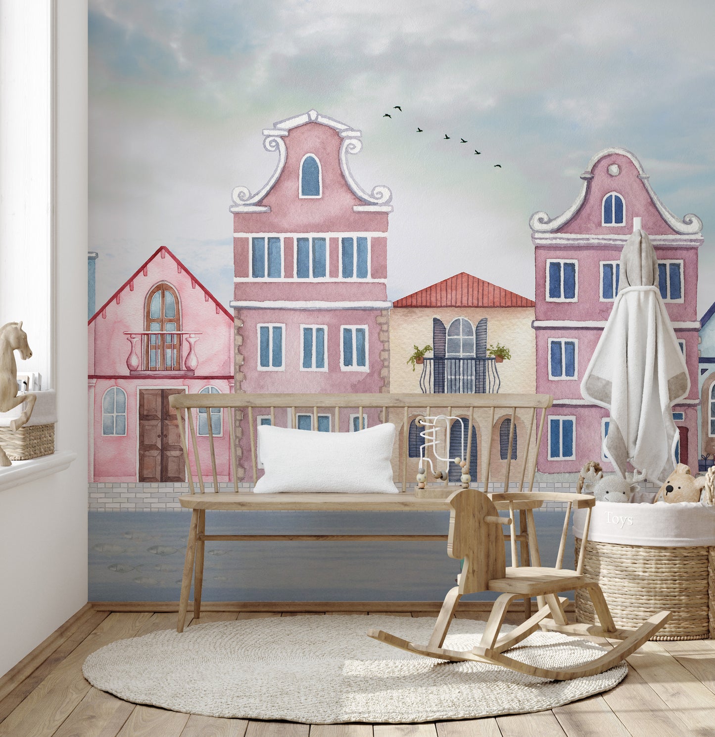 Coastal Town Wall Mural