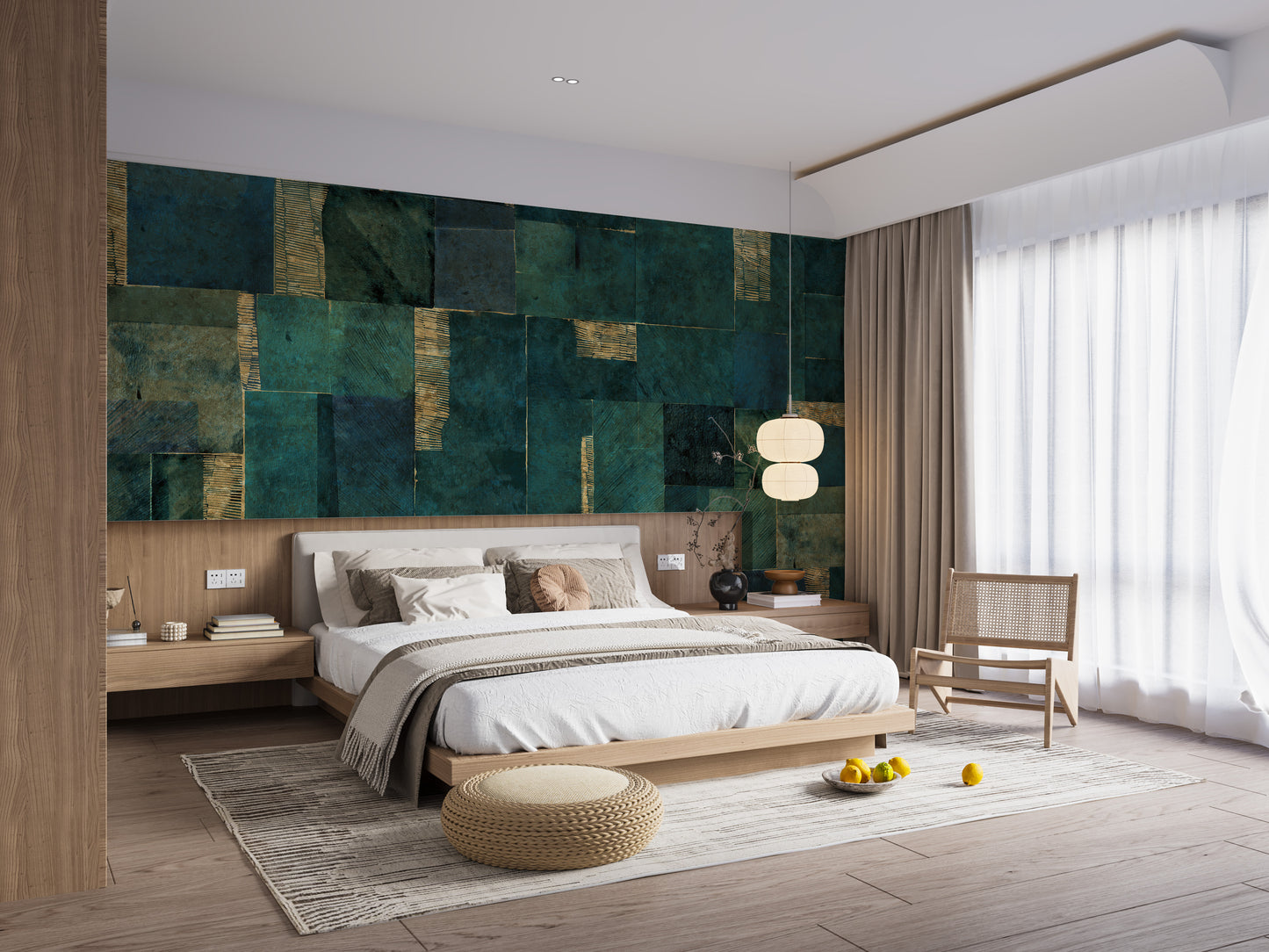 Green Abstract Wall Mural